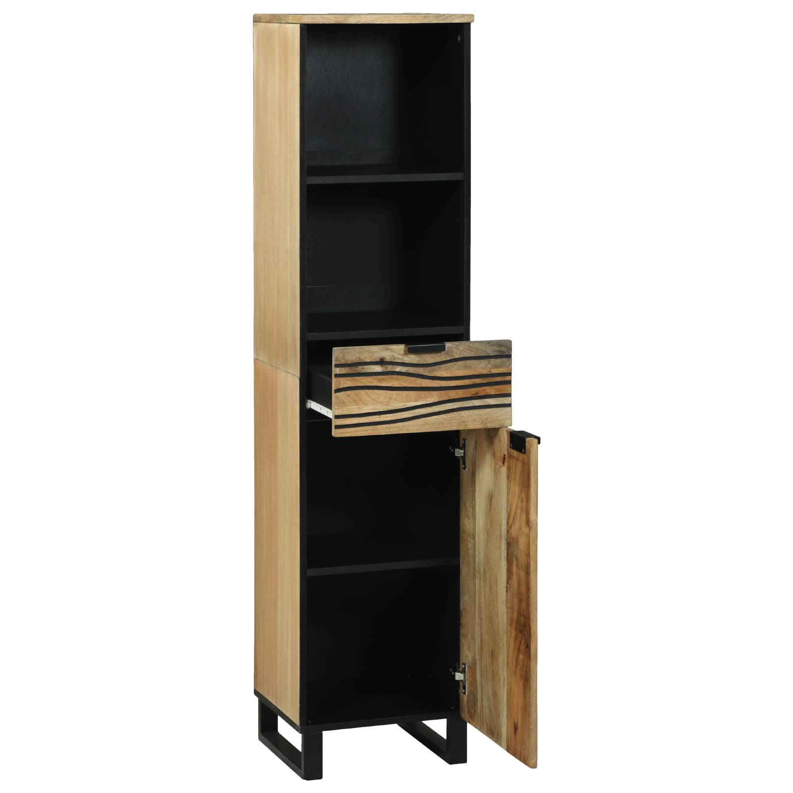 vidaXL Badezimmer-Schrank 38 x 33,5 x 160 cm aus massivem Mangoholz