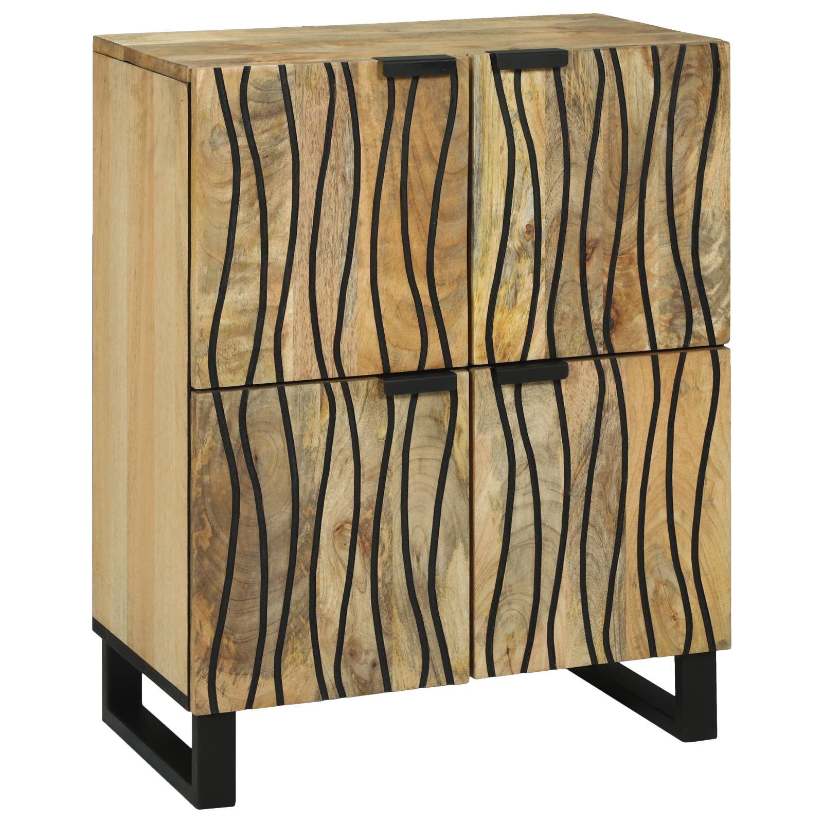 vidaXL Sideboard 60 x 33,5 x 75 cm - Aus massivem Mango- und Holzwerkstoff