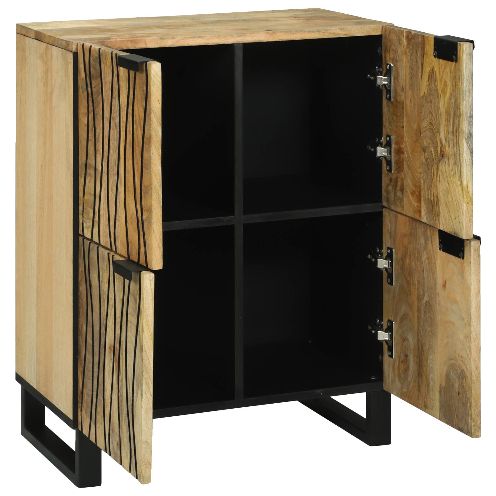vidaXL Sideboard 60 x 33,5 x 75 cm - Aus massivem Mango- und Holzwerkstoff