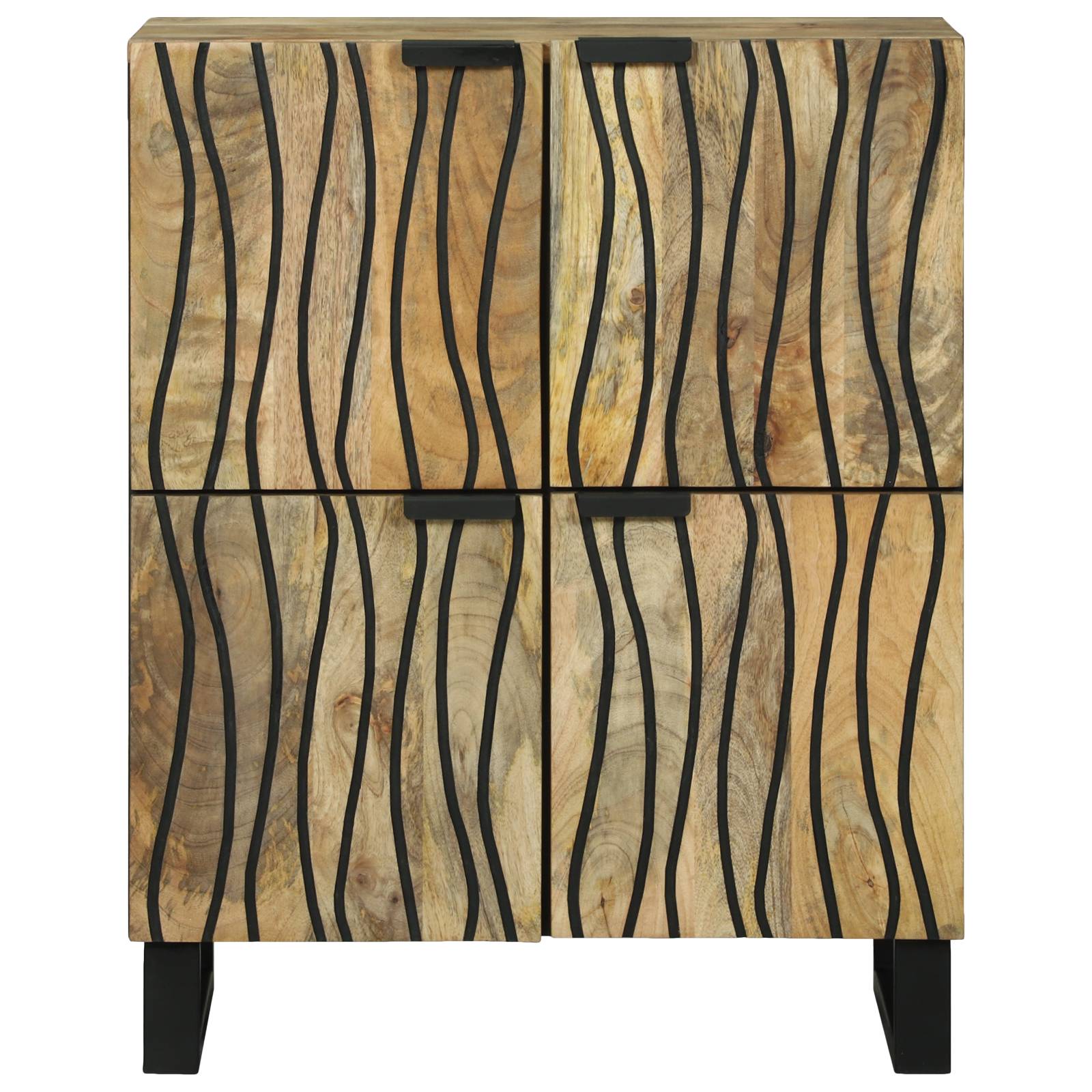 vidaXL Sideboard 60 x 33,5 x 75 cm - Aus massivem Mango- und Holzwerkstoff