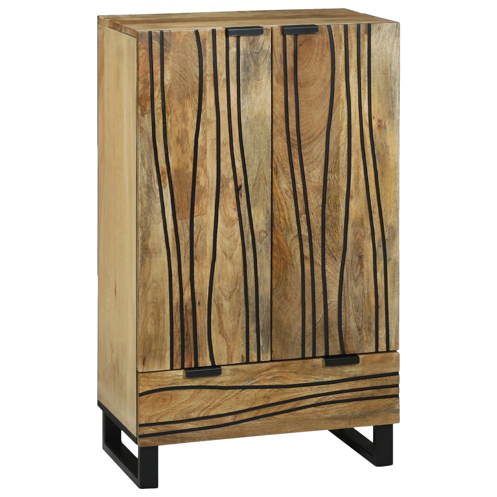 vidaXL Hochschrank 60x33,5x100 cm aus massivem Mangoholz
