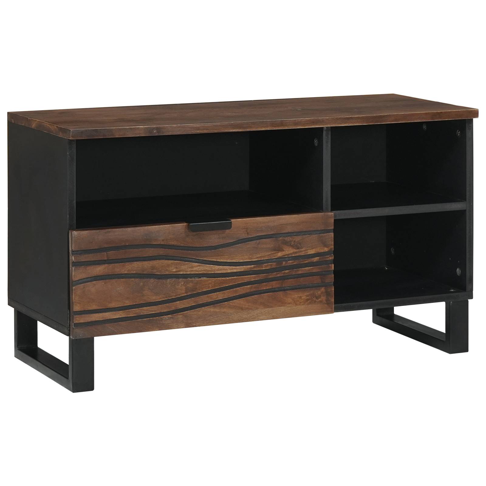 vidaXL TV-Schrank - 80x33.5x46 cm, aus Massivholz und Ingenieurholz.