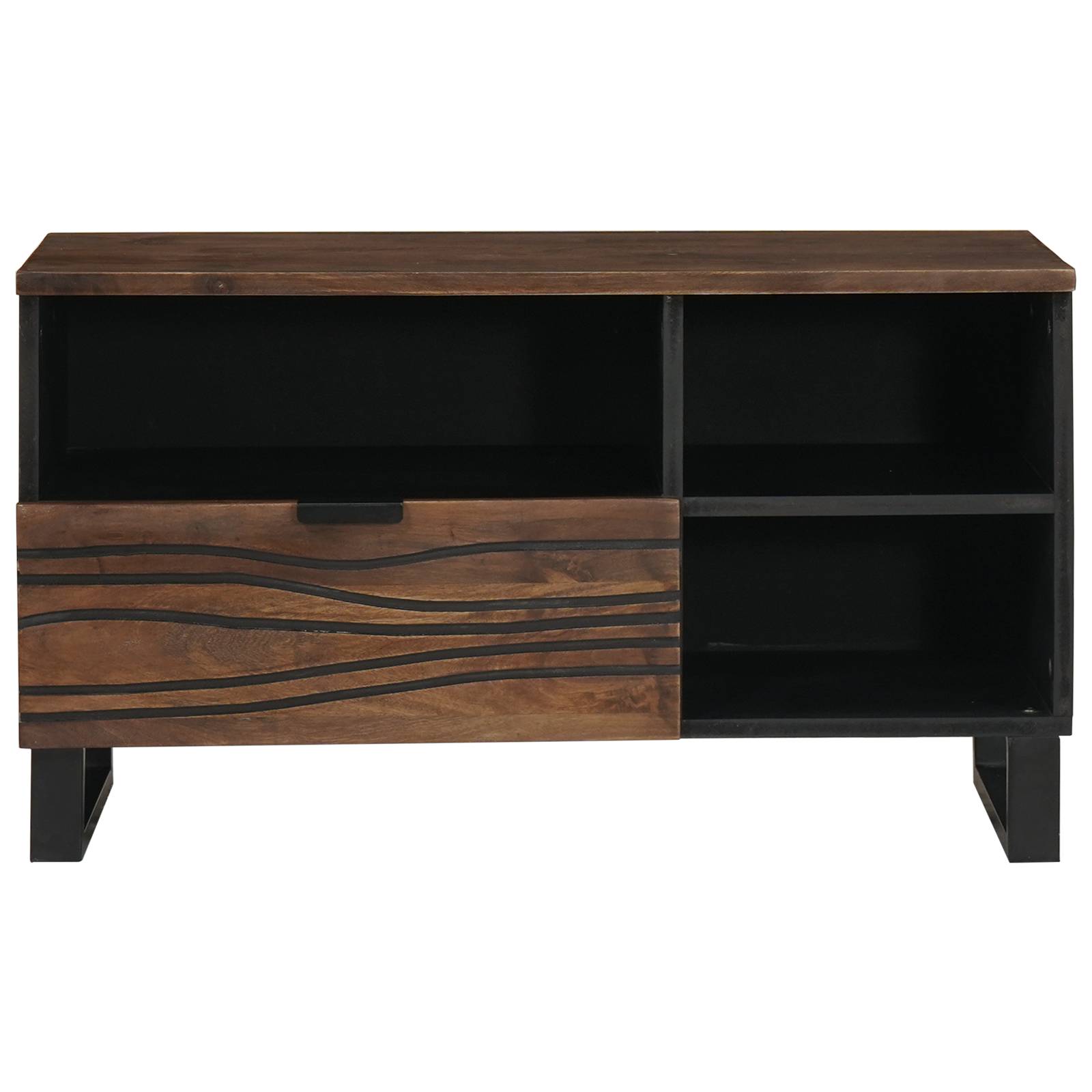 vidaXL TV-Schrank - 80x33.5x46 cm, aus Massivholz und Ingenieurholz.