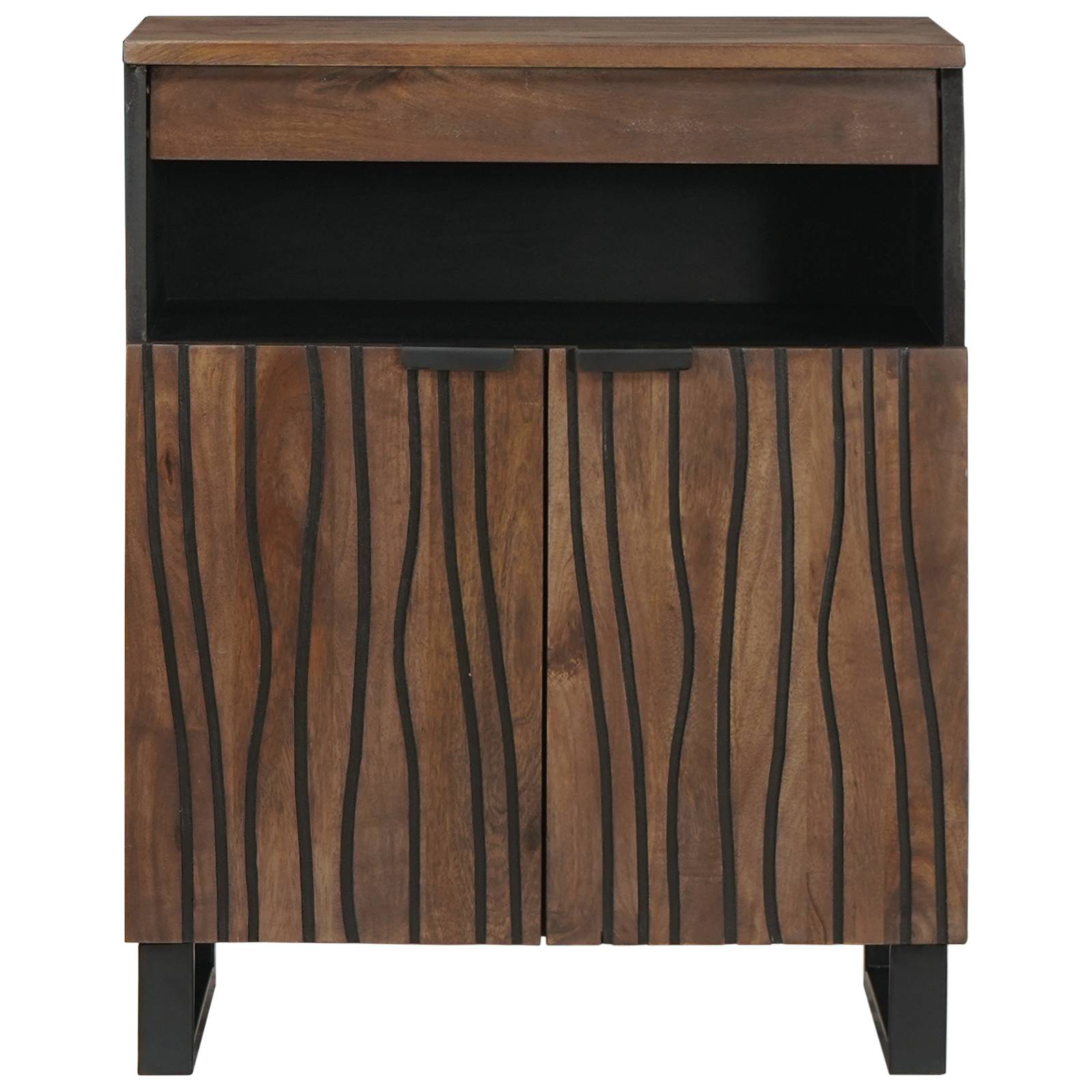 vidaXL Sideboard 60 x 33,5 x 75 cm aus Massivholz und Spanplatte