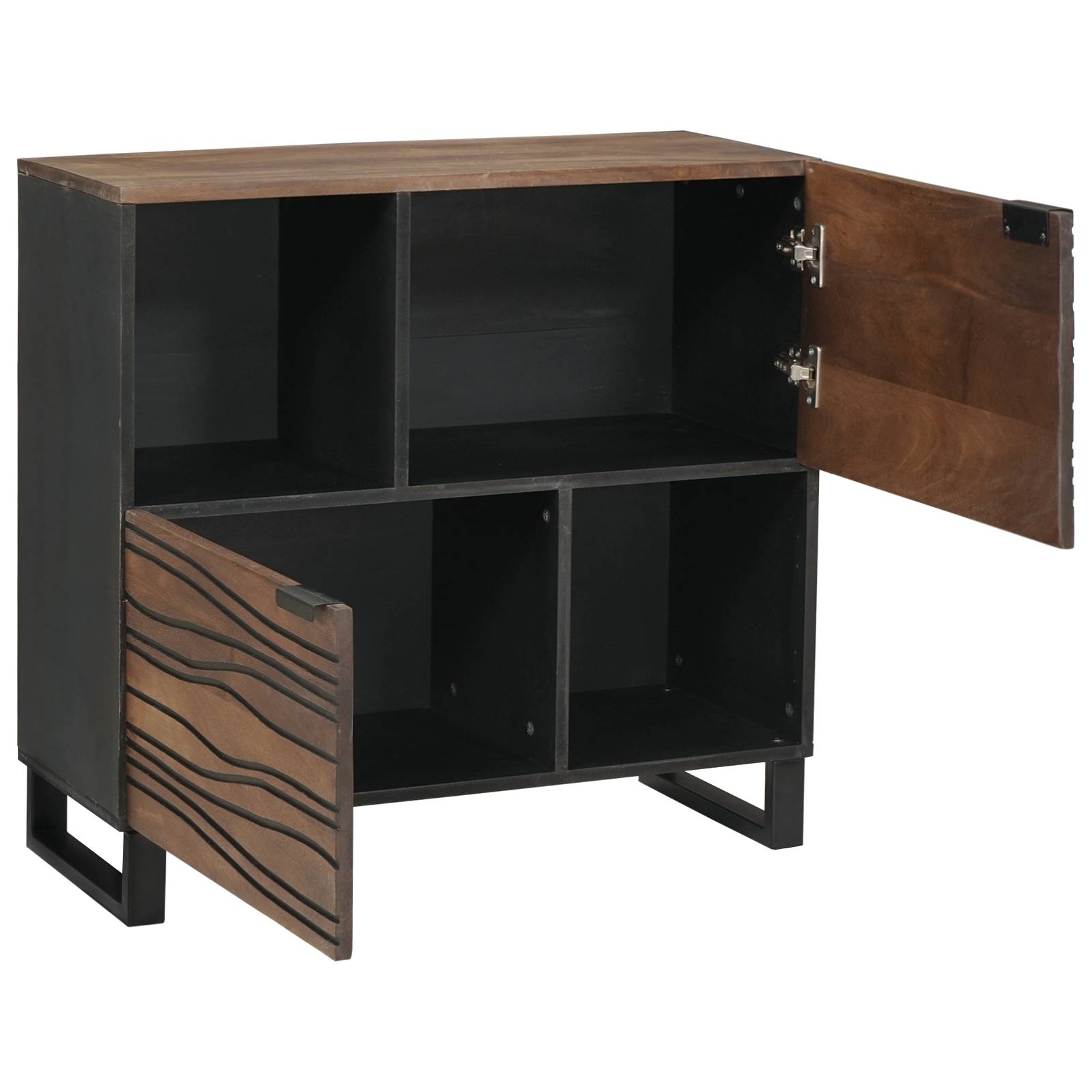 vidaXL Sideboard 80x33.5x75 cm aus massivem Mangoholz