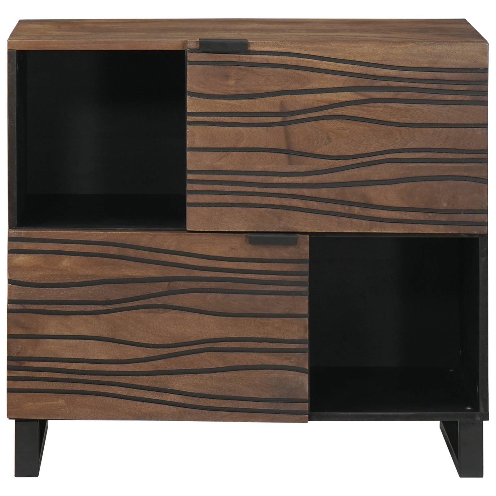 vidaXL Sideboard 80x33.5x75 cm aus massivem Mangoholz