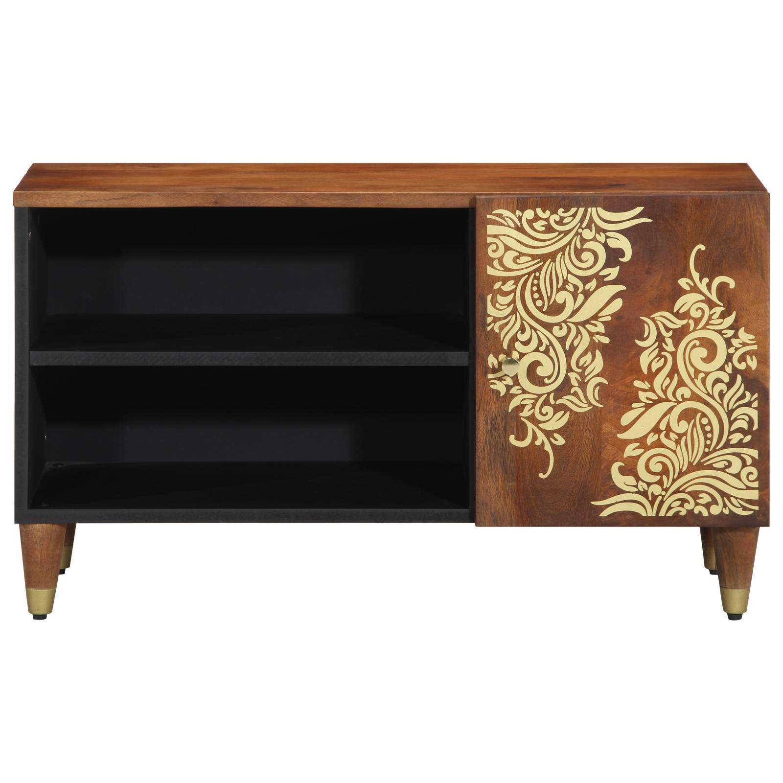 vidaXL TV-Schrank Honigbraun Massivholz Mango, Holzwerkstoff