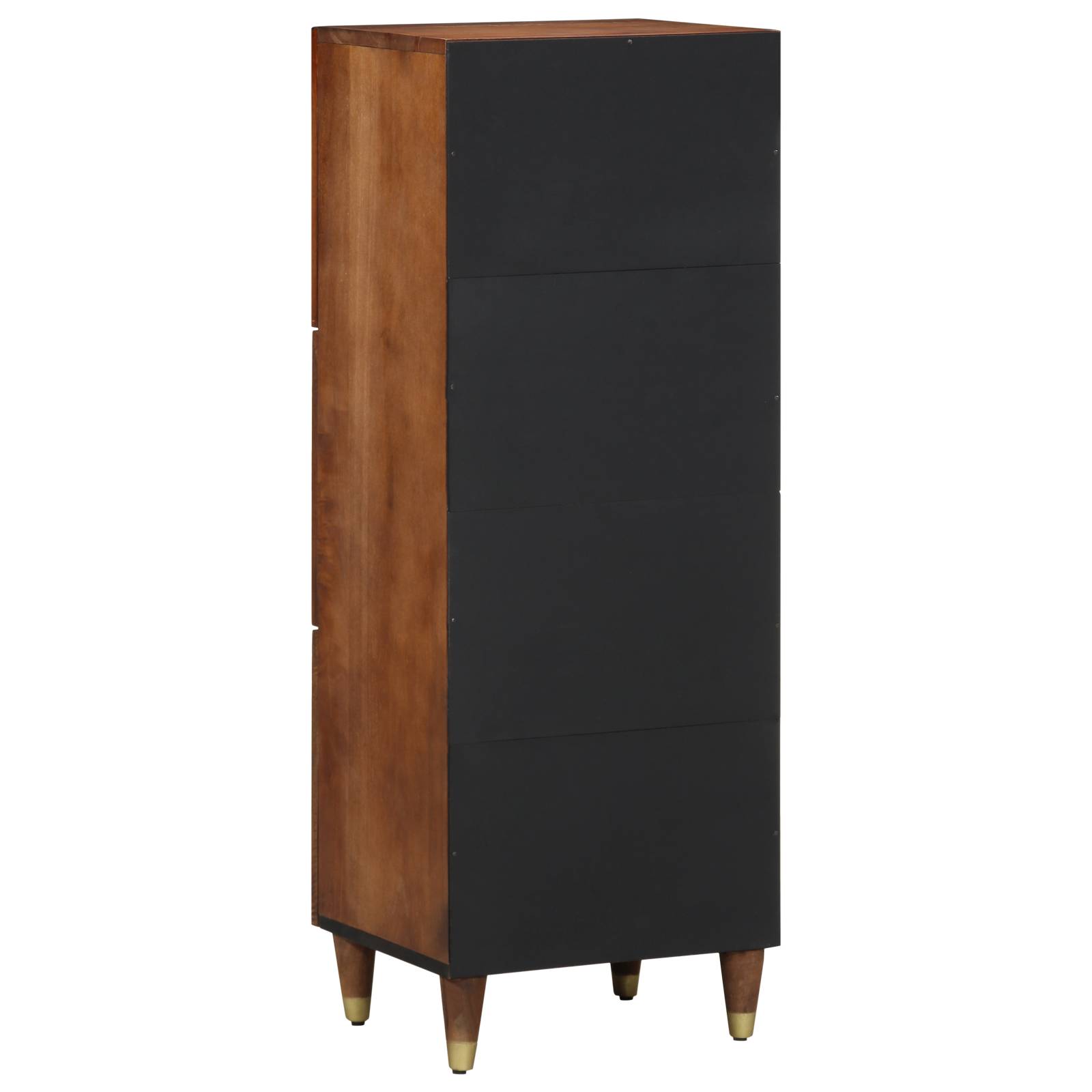 vidaXL Highboard Honigbraun mit goldenen Akzenten Massivholz Mango