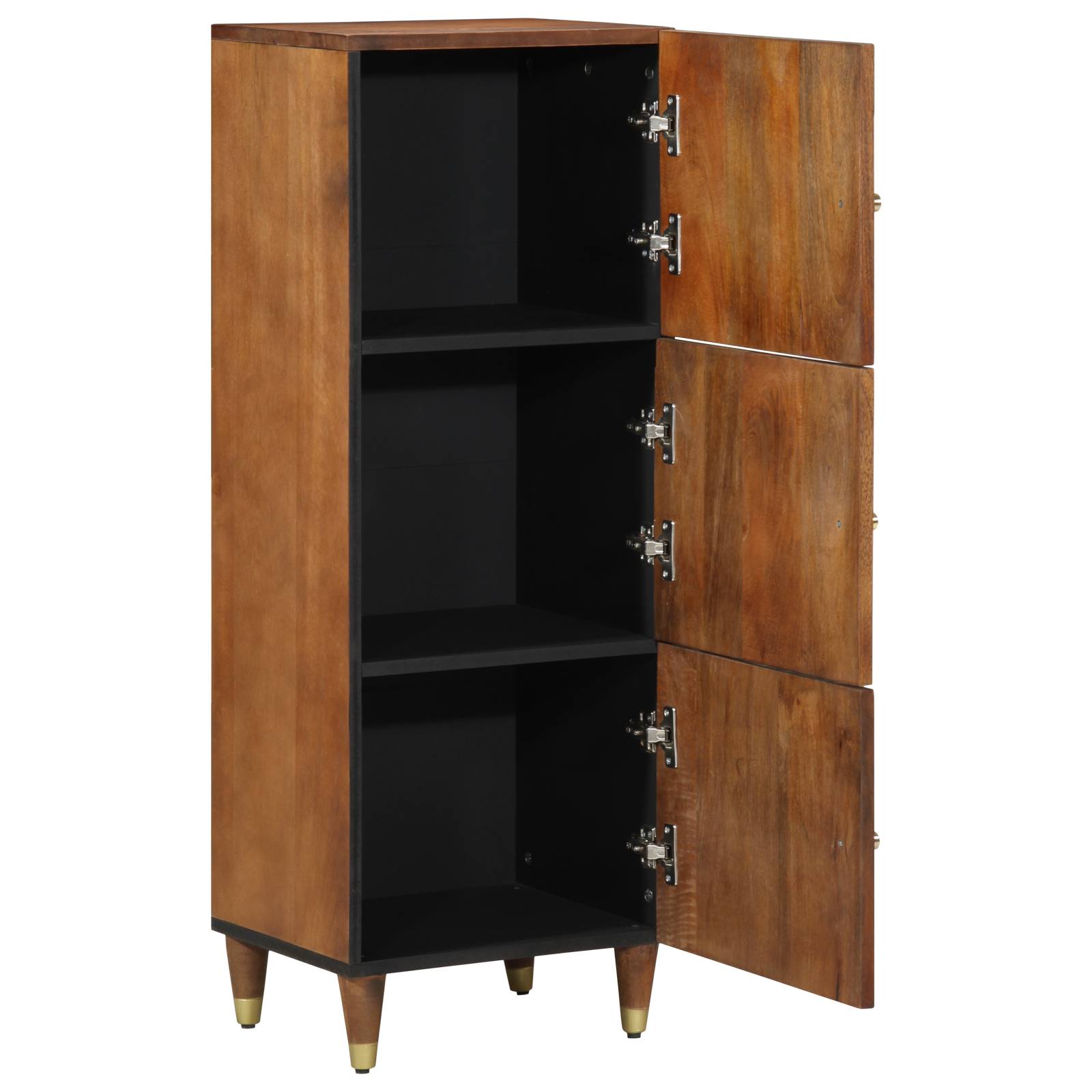 vidaXL Highboard Honigbraun mit goldenen Akzenten Massivholz Mango