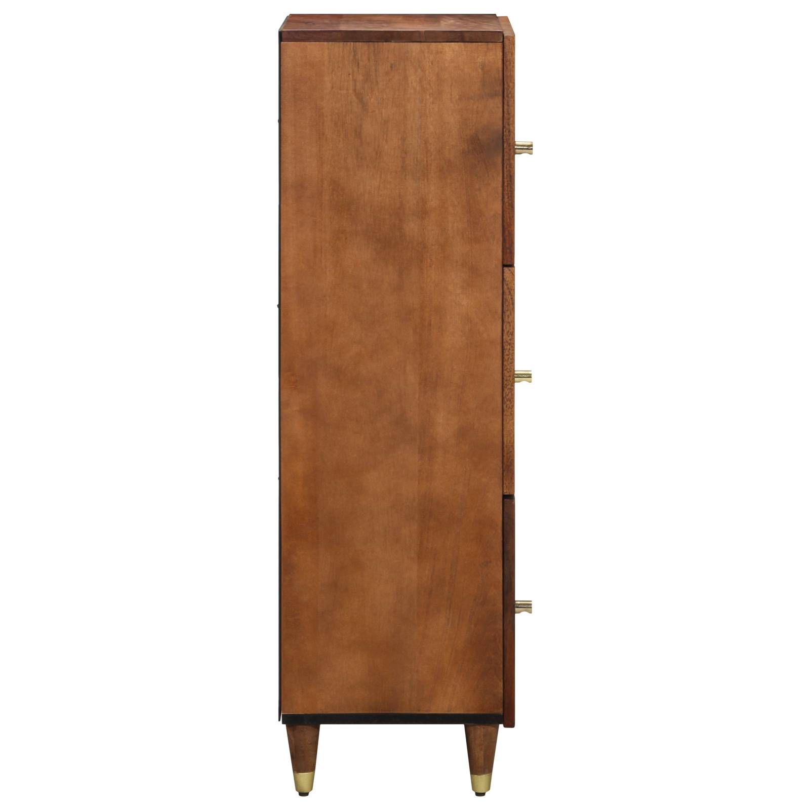 vidaXL Highboard Honigbraun mit goldenen Akzenten Massivholz Mango