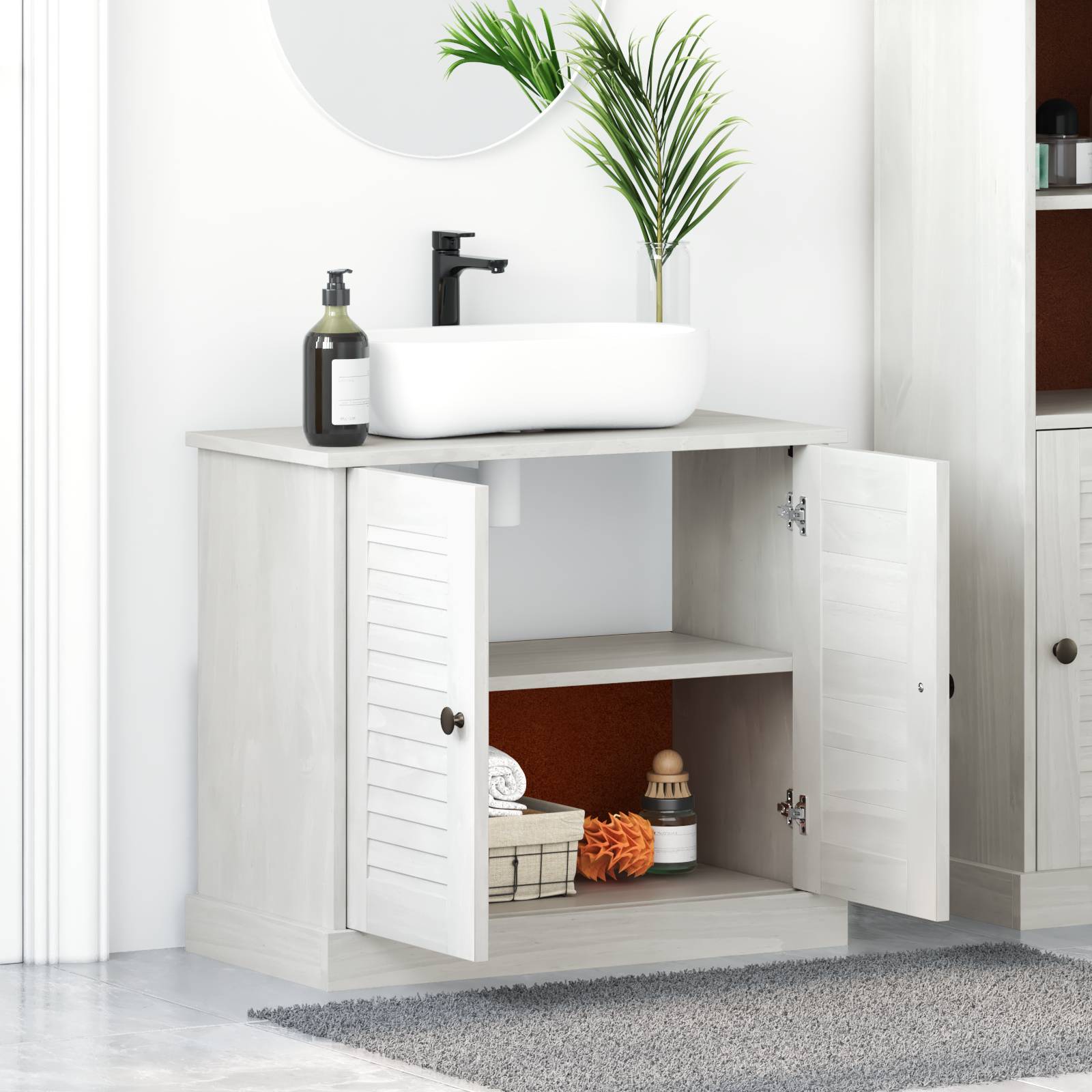 vidaXL Spülenschrank "VIGO" mit Türen 67,5x34x59 cm Massivholz Kiefer