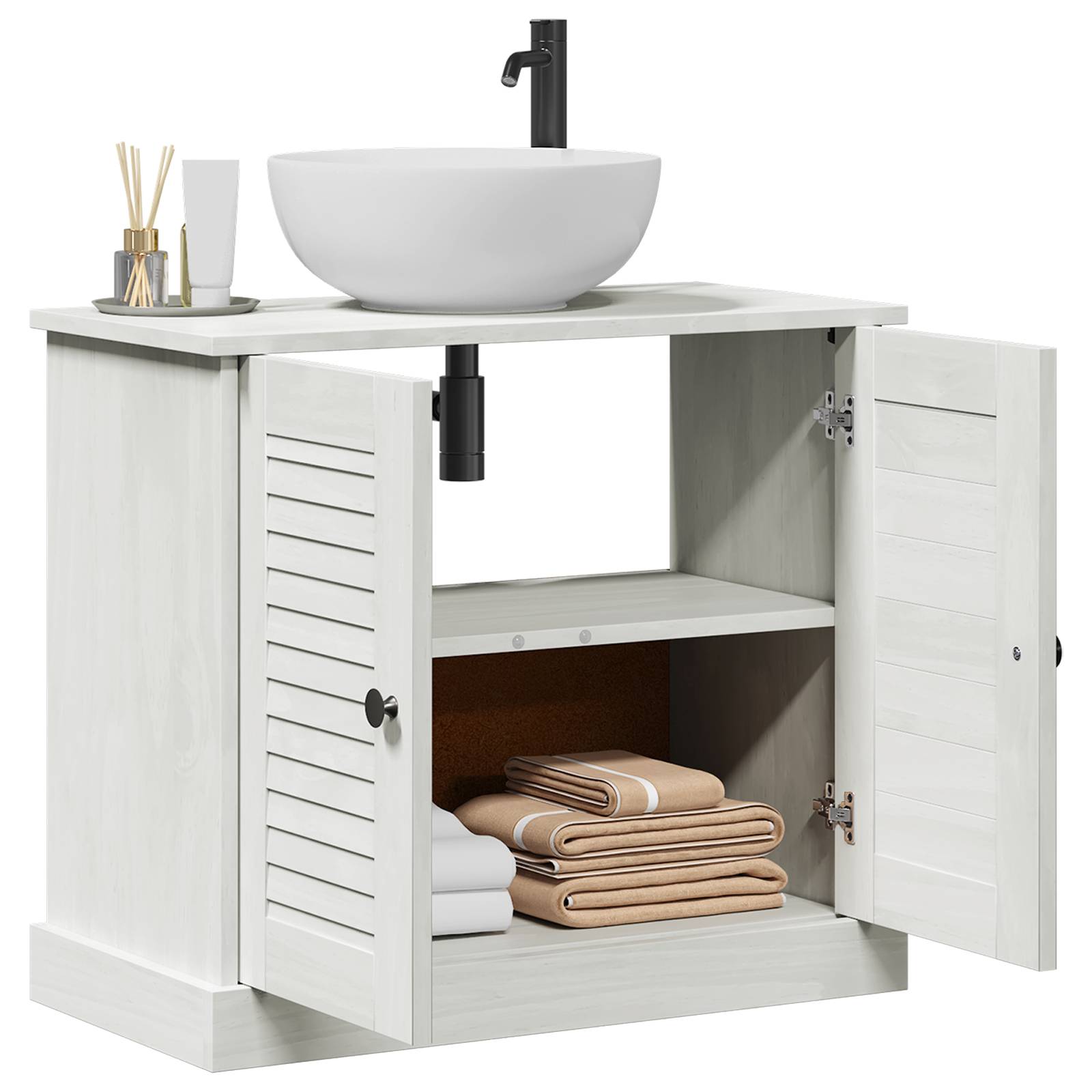 vidaXL Spülenschrank "VIGO" mit Türen 67,5x34x59 cm Massivholz Kiefer