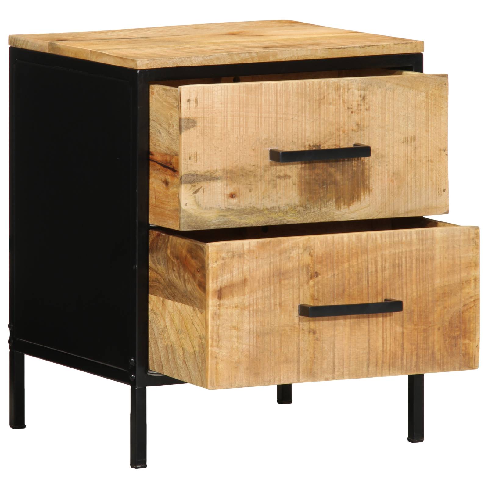 vidaXL Nachttische 2 Stück 40x35x50 cm Massivholz Rohmango