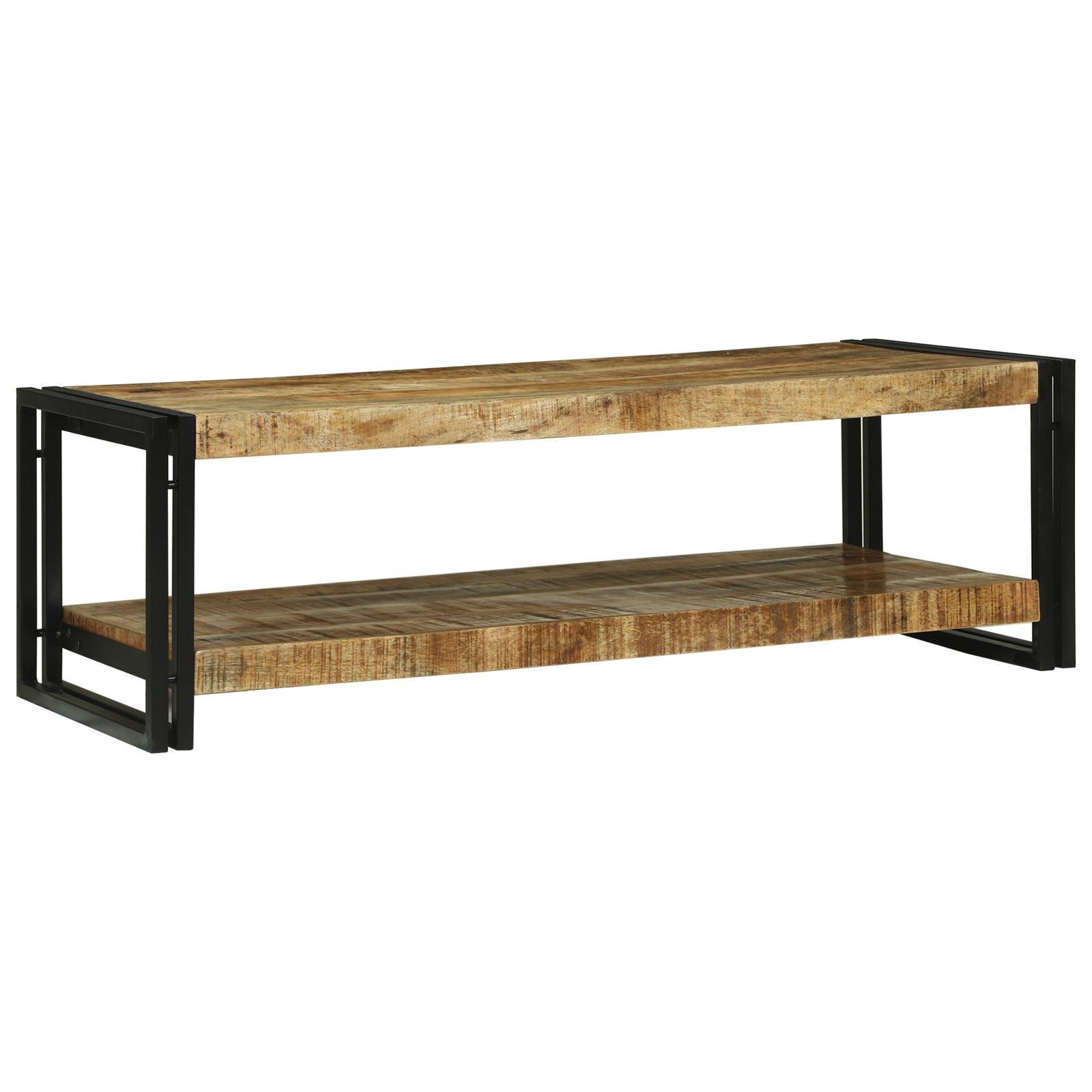 vidaXL Couchtisch 120x50x38 cm Massivholz Grob Mango