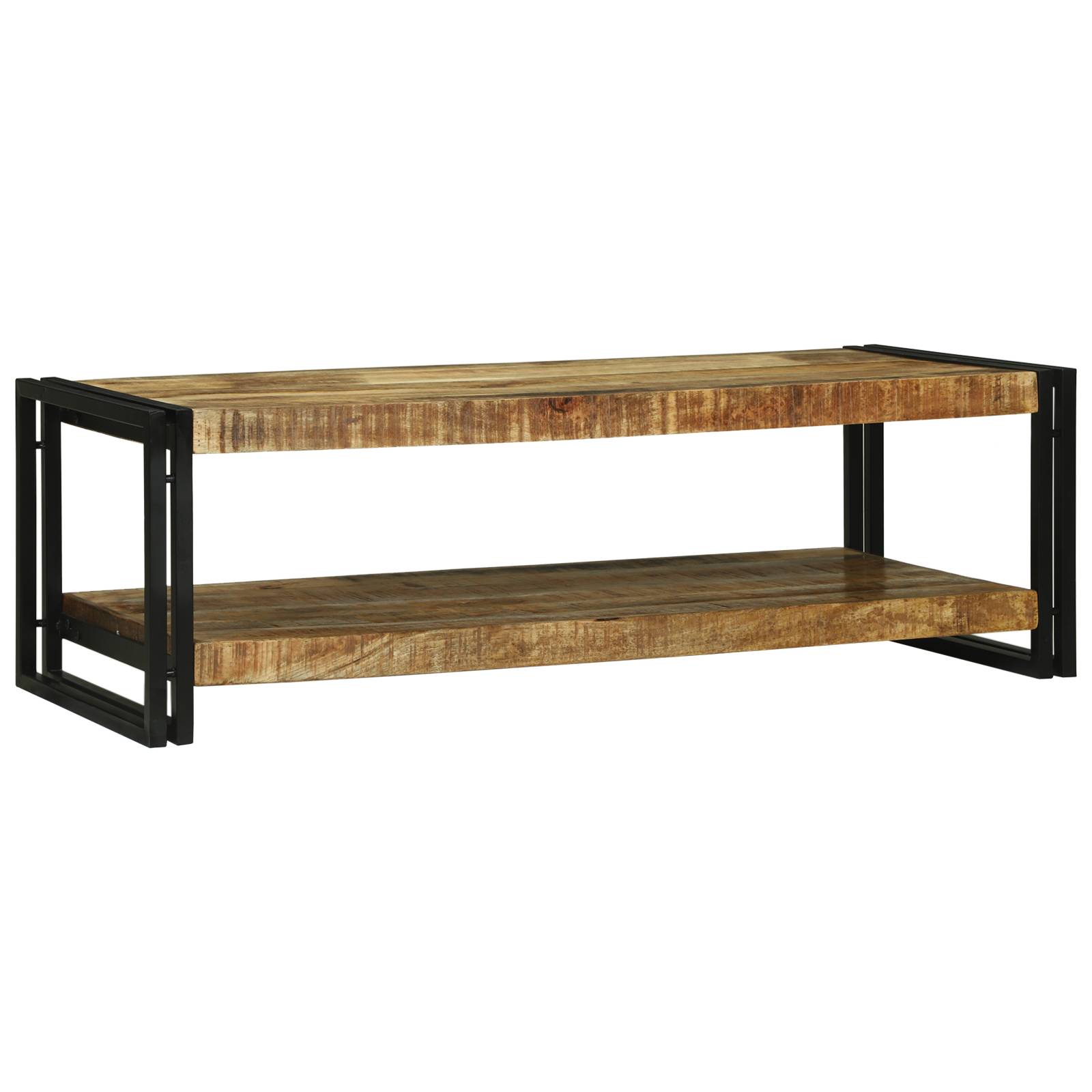 vidaXL Couchtisch 120x50x38 cm Massivholz Grob Mango
