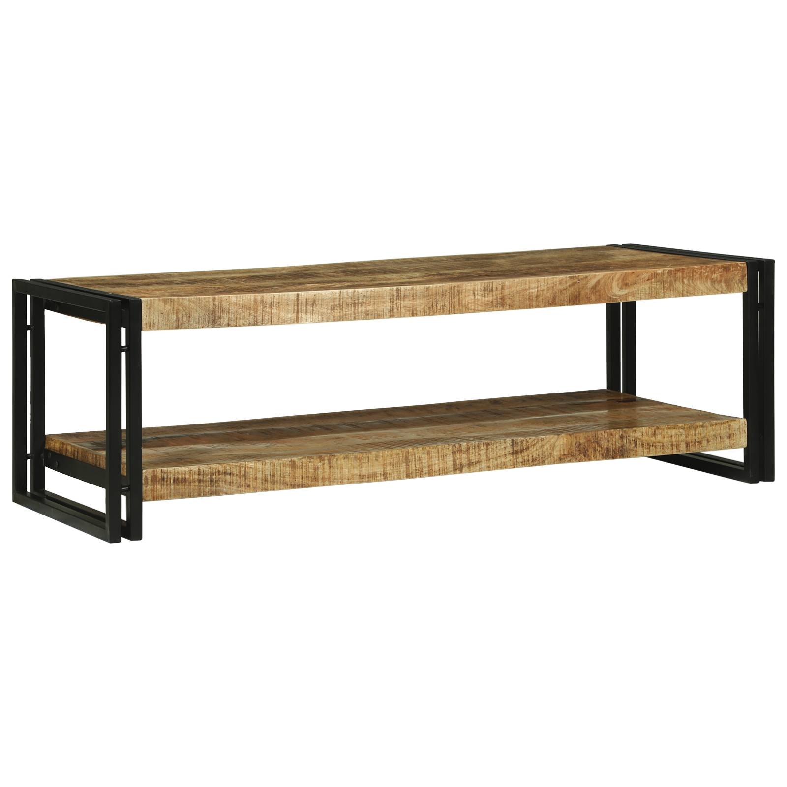 vidaXL Couchtisch 120x50x38 cm Massivholz Grob Mango