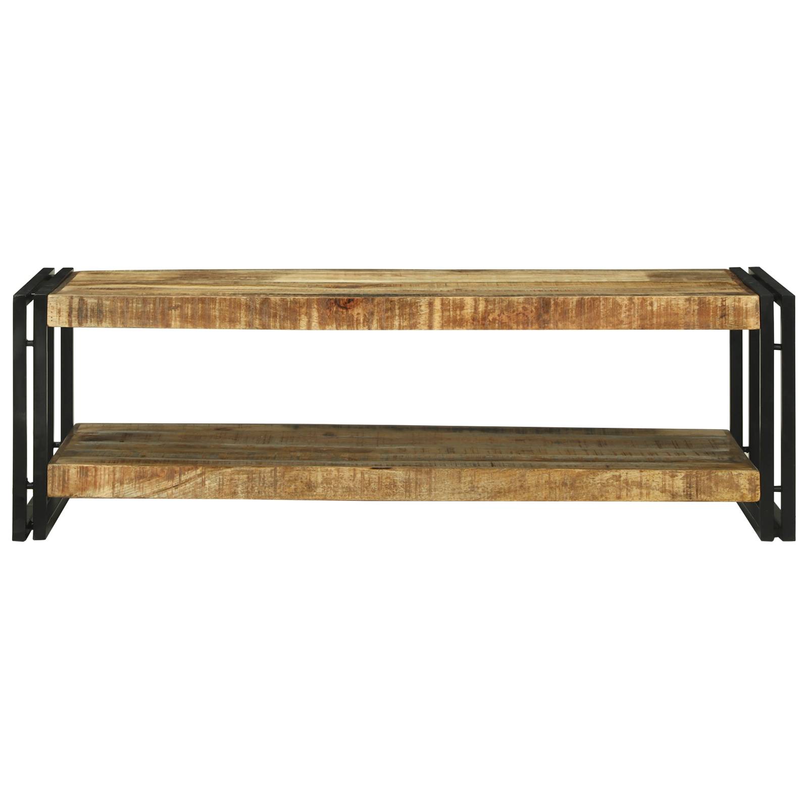 vidaXL Couchtisch 120x50x38 cm Massivholz Grob Mango
