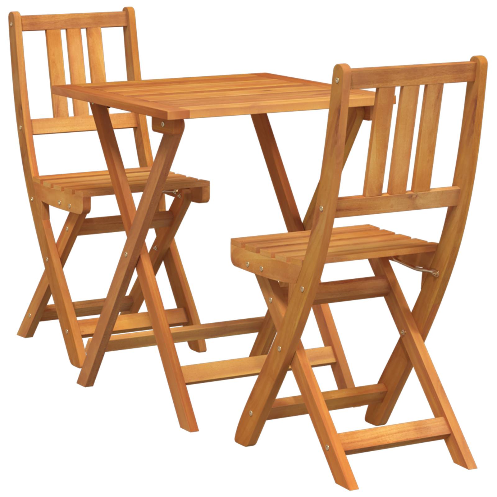 vidaXL 3-teiliges Faltbares Bistro Set aus Massivholz Akazie