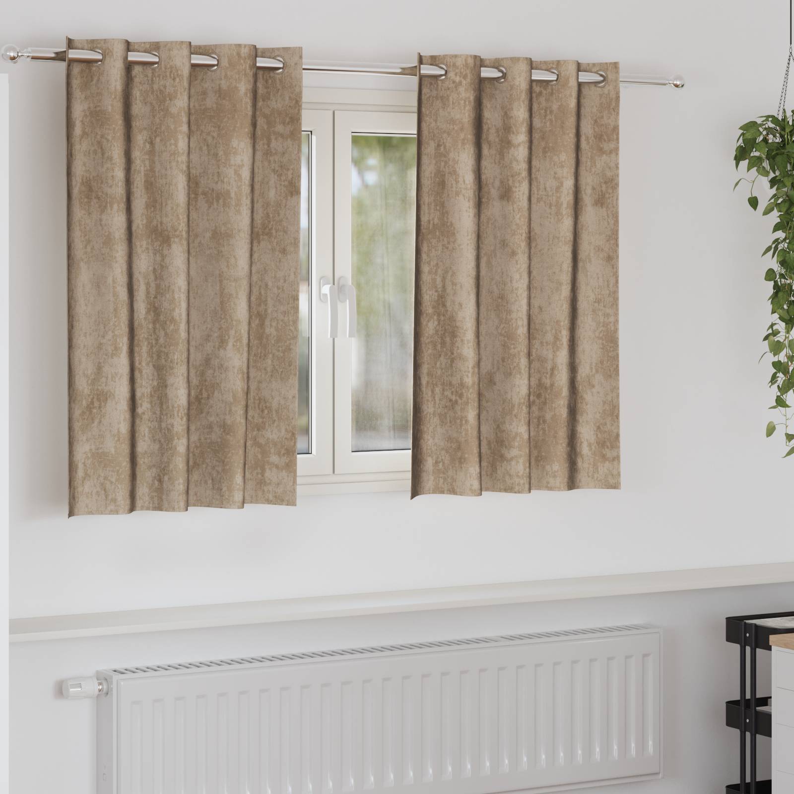 vidaXL Samtgardinen Champagner Polyester 140 x 140 cm
