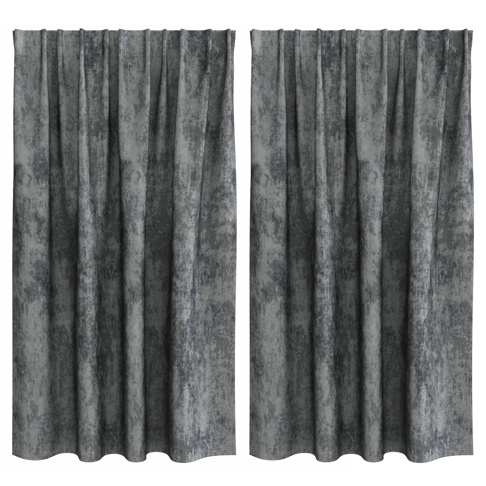vidaXL Samtvorhänge 2 Stück mit Ösen Grau 140x140 cm