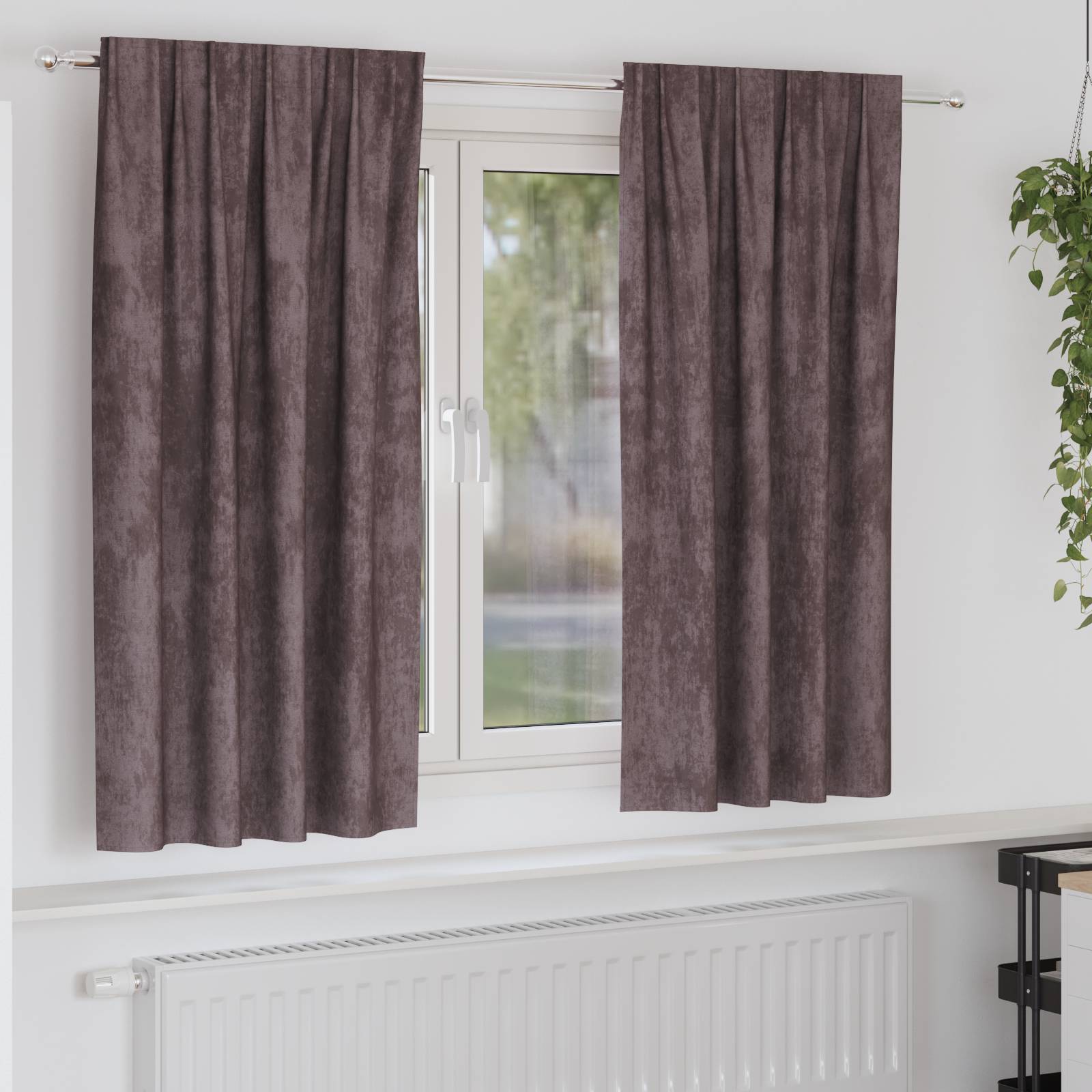 vidaXL Samtvorhänge 2 Stück mit Ösen Braun 175x140 cm
