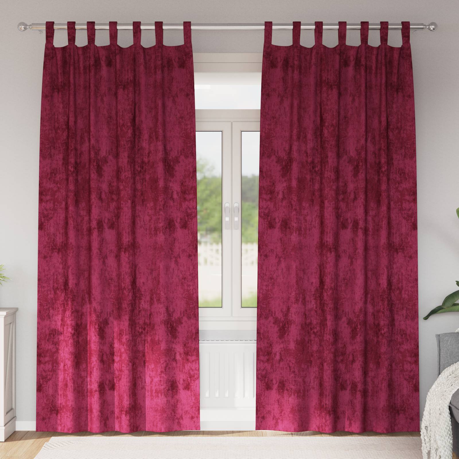 vidaXL Samtvorhänge 2 Stück mit Ösen Burgunderrot 260x140 cm