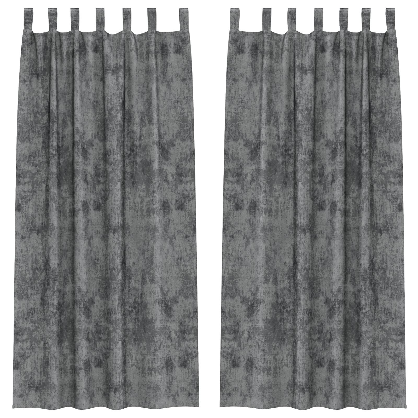 vidaXL Veloursvorhänge 2 Stk. mit Ösen Grau 225x140 cm
