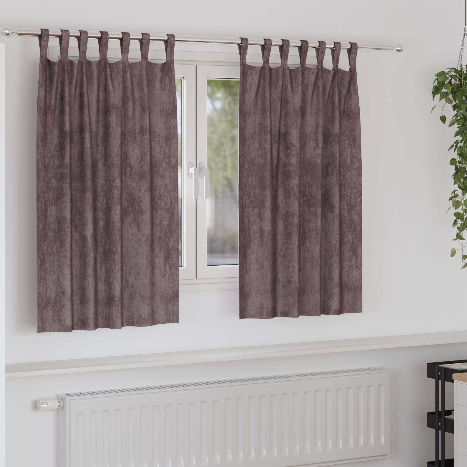 vidaXL Samtvorhänge 2 Stk mit Ösen Braun 140x140 cm