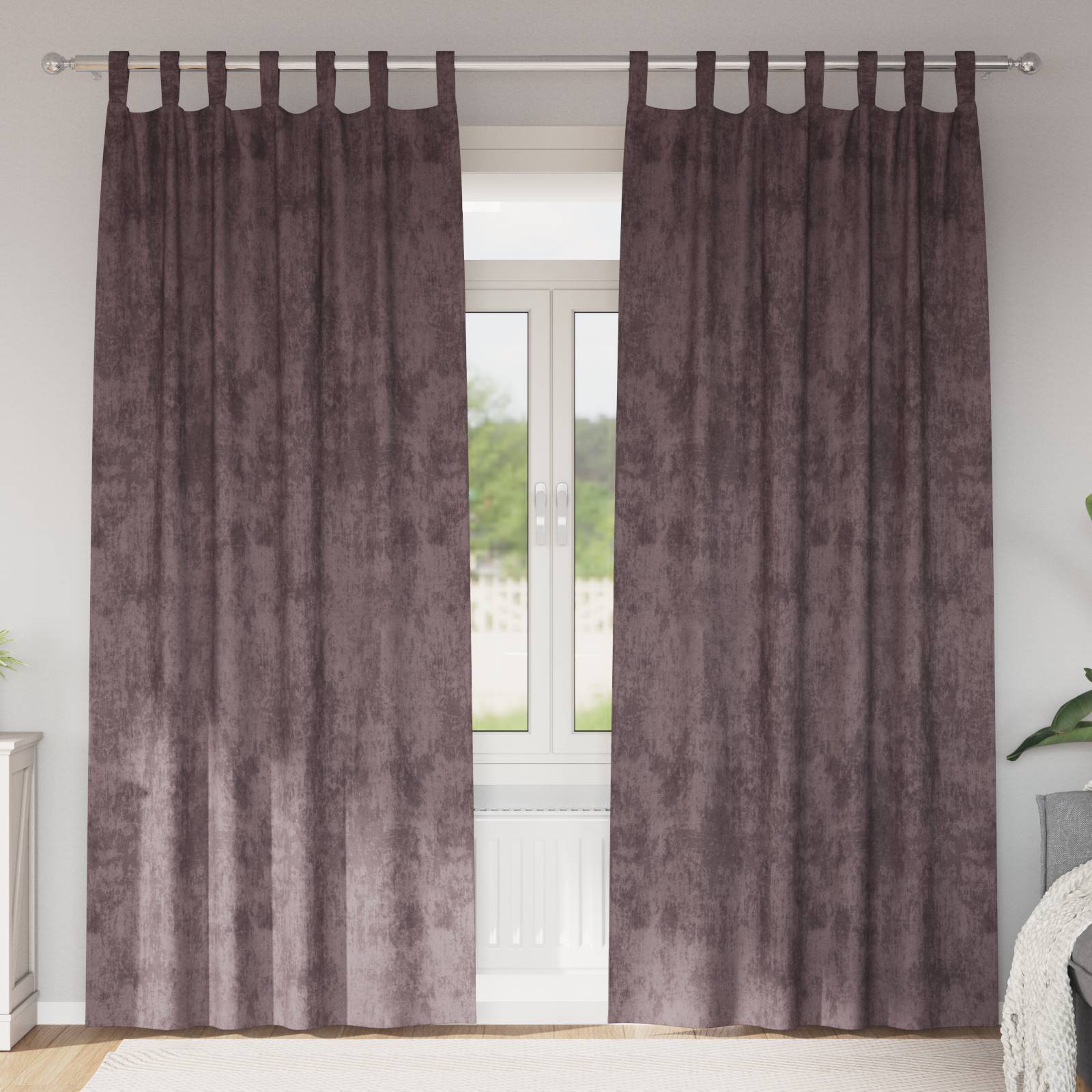 vidaXL Samtvorhänge 2 Stück mit Ösen Braun 260x140 cm