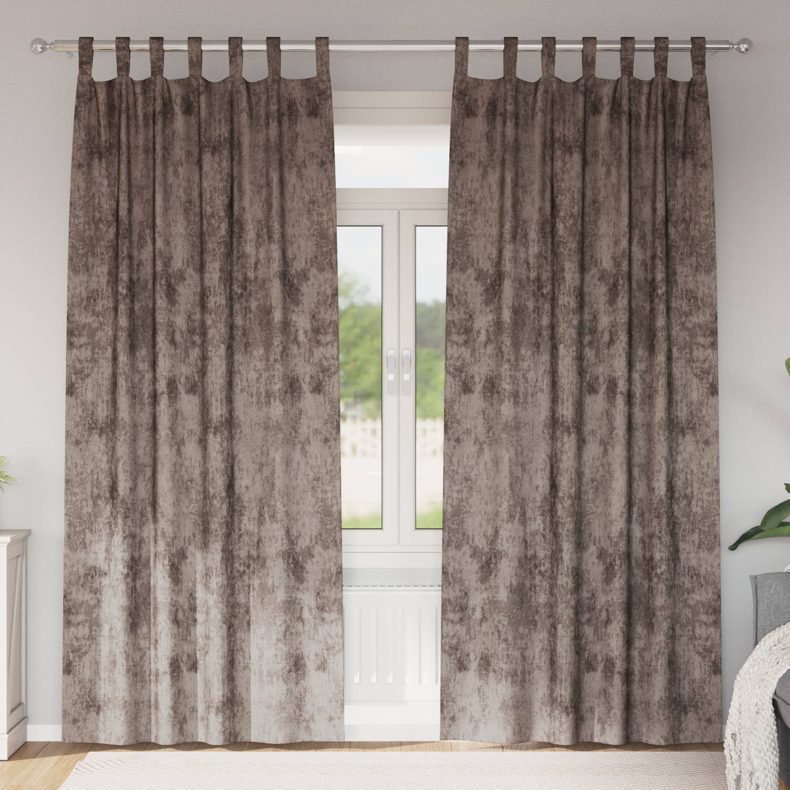 vidaXL Samtvorhänge 2 Stück mit Ösen Cappuccino 225x140 cm