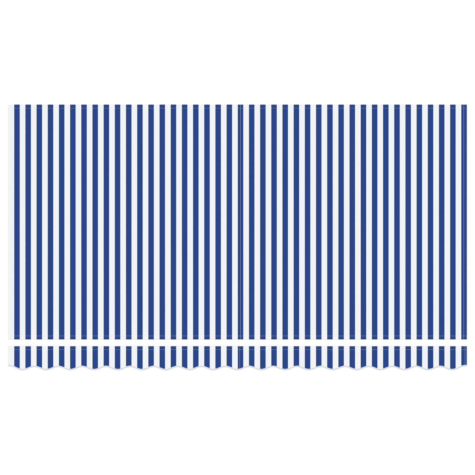 vidaXL Markisenersatzstoff für 4x2 m Rahmen Blau und Weiß