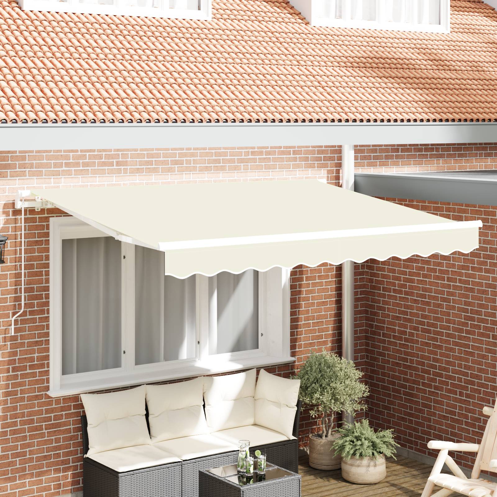 vidaXL Ersatzstoff für Markise für 2,5x2 m Rahmen in Creme