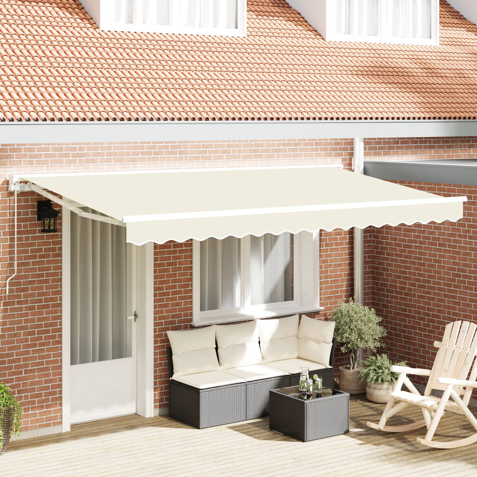 vidaXL Ersatzstoff für Markisen für 4x2 m Rahmen Creme