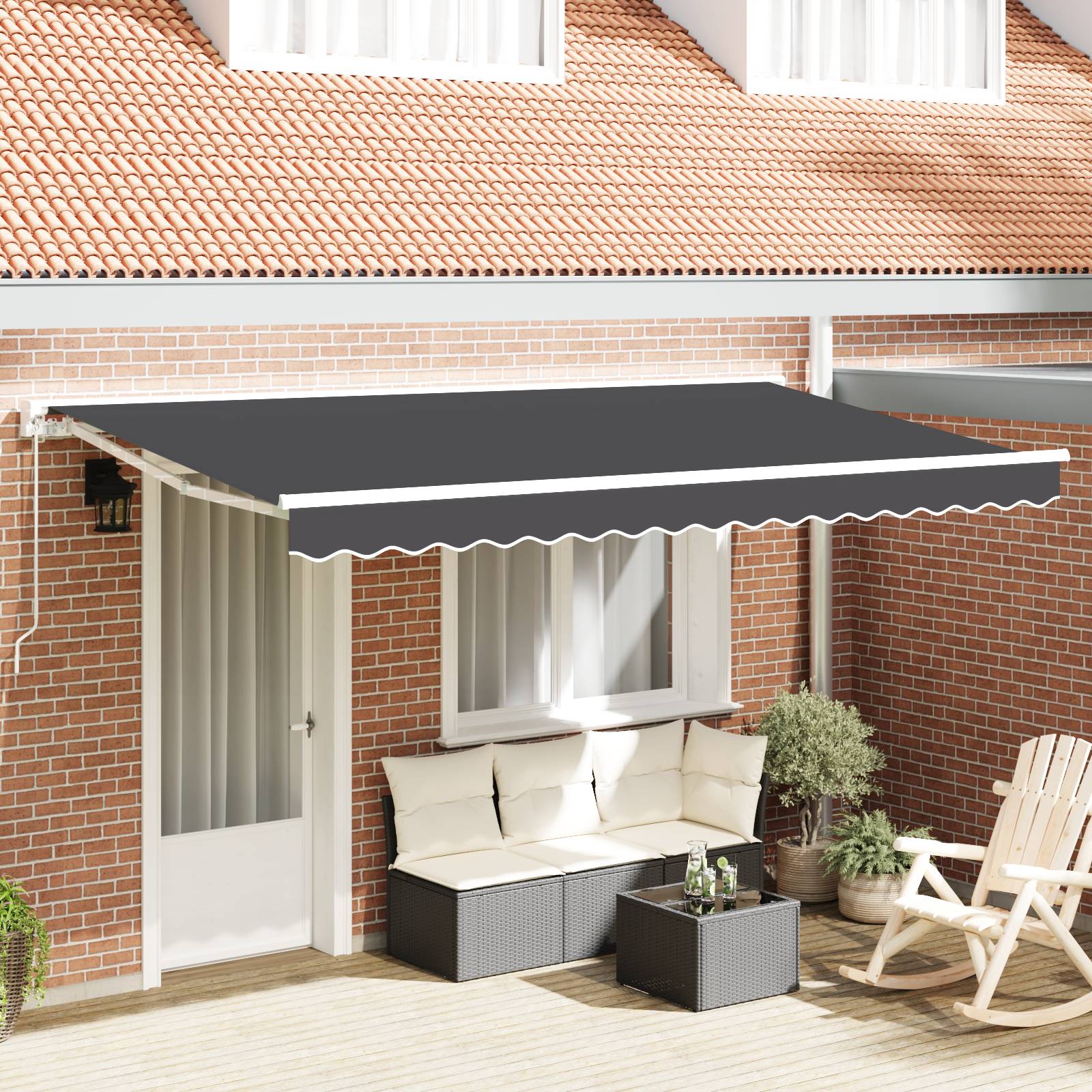 vidaXL Ersatzstoff für Markisen für 4x2 m Rahmen Anthrazit
