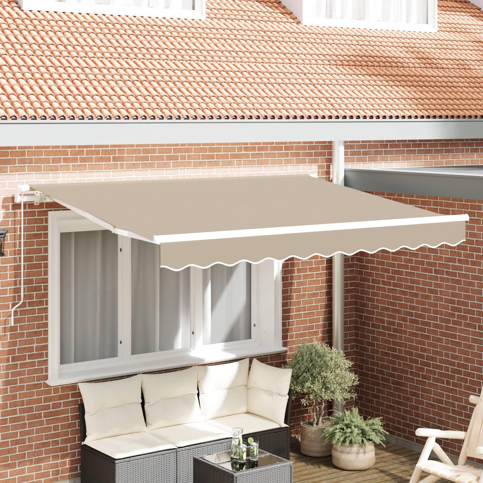 vidaXL Ersatzstoff für Markisenrahmen 3.5x2 m Beige