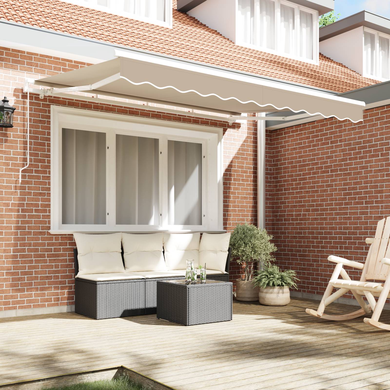 vidaXL Ersatzstoff für Markisenrahmen 3.5x2 m Beige