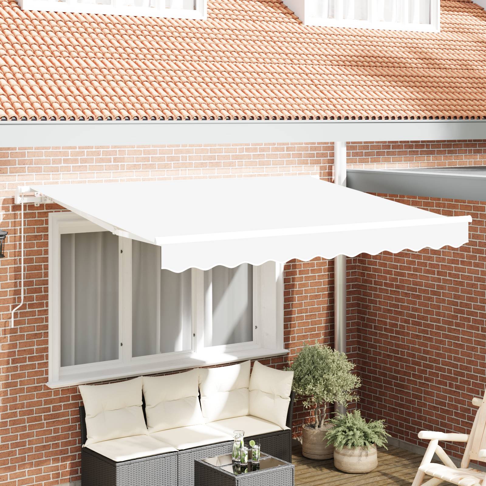 vidaXL Markisen-Ersatzstoff für 2.5x2 m Rahmen Weiß