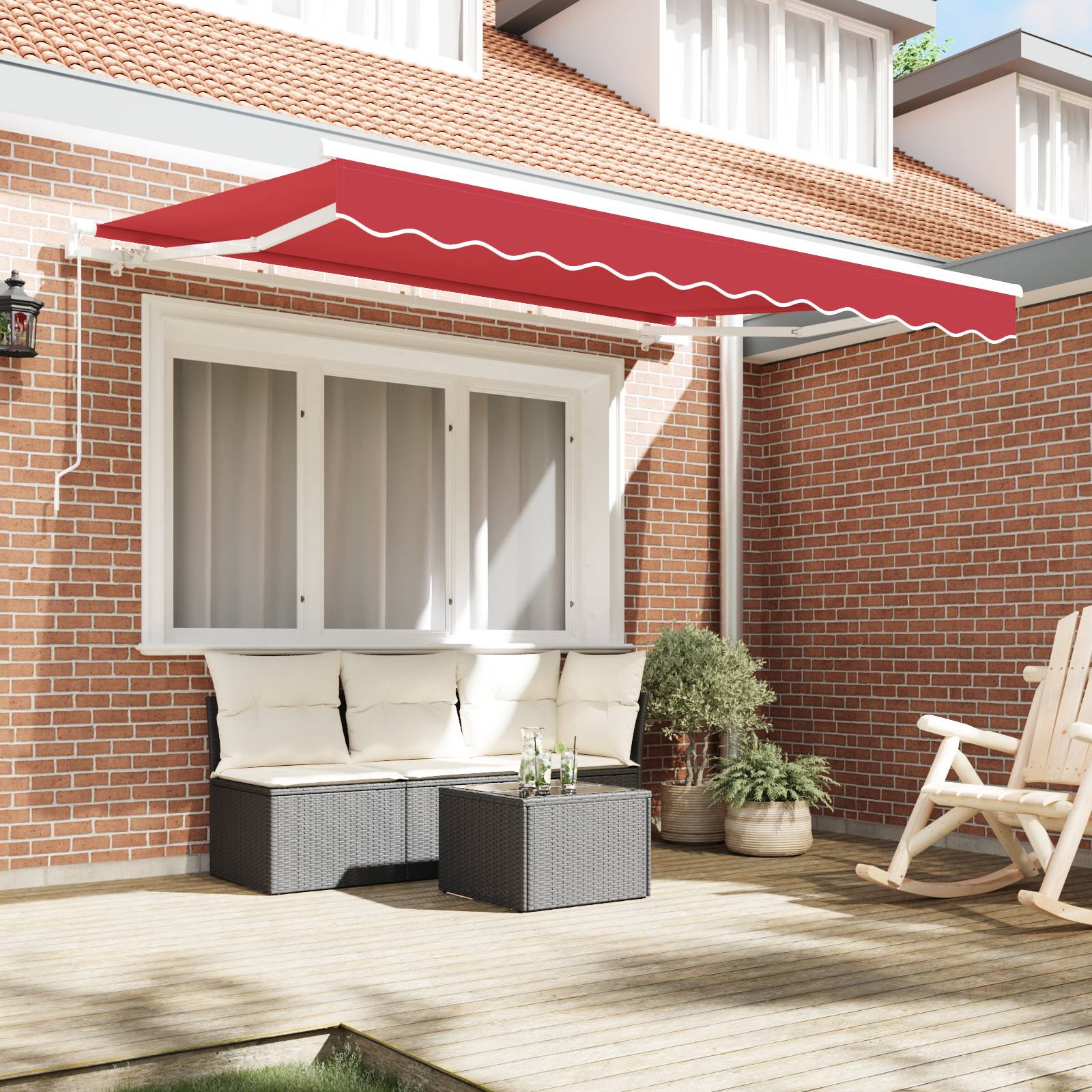 vidaXL Markisen-Ersatzstoff für 3.5x2.5 m Rahmen Rot
