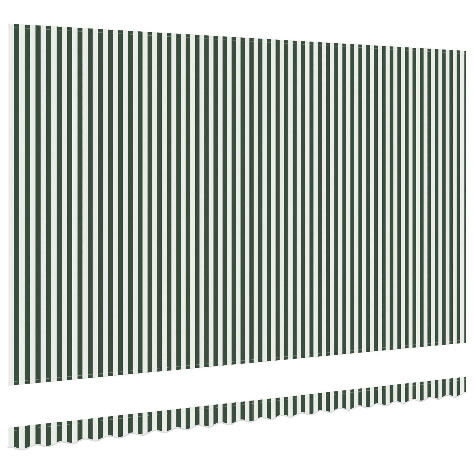 vidaXL Markisenersatzstoff für 5x3,5 m Rahmen Grün und Weiß