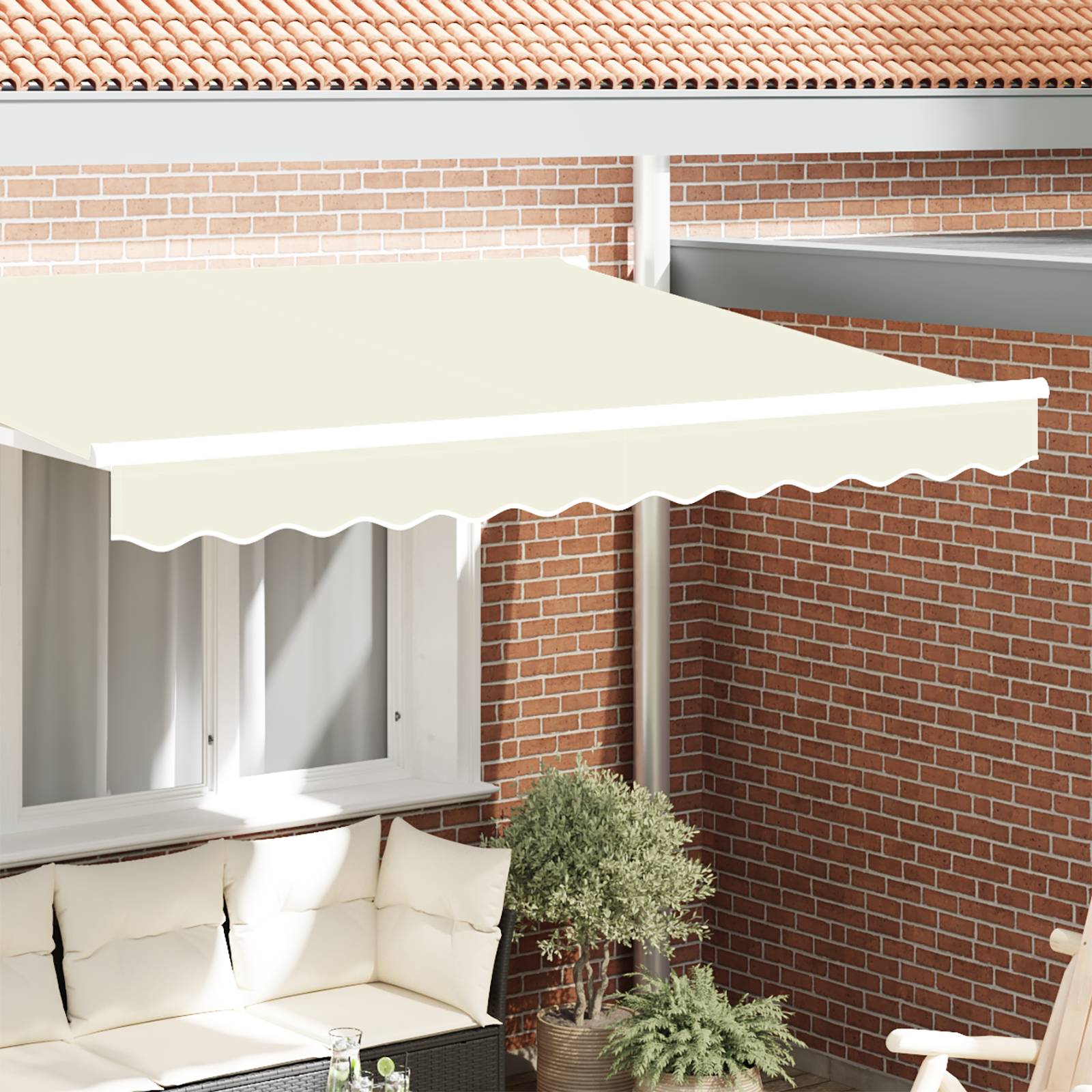 vidaXL Markisenvolant für 2,5 m Rahmen Creme 2,3x0,2 m