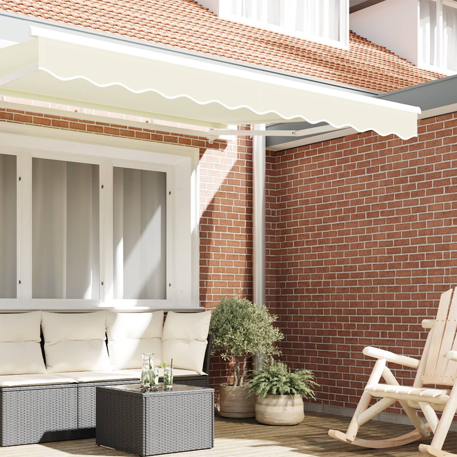 vidaXL Markisenvolant für 2,5 m Rahmen Creme 2,3x0,2 m