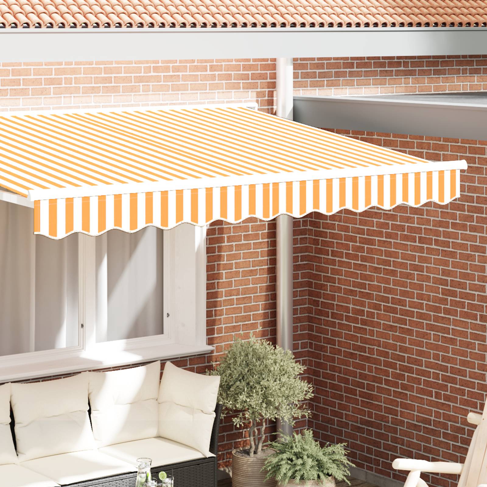 vidaXL Markisenvolant für 2,5 m Rahmen Gelb und Weiß 2,3x0,2 m