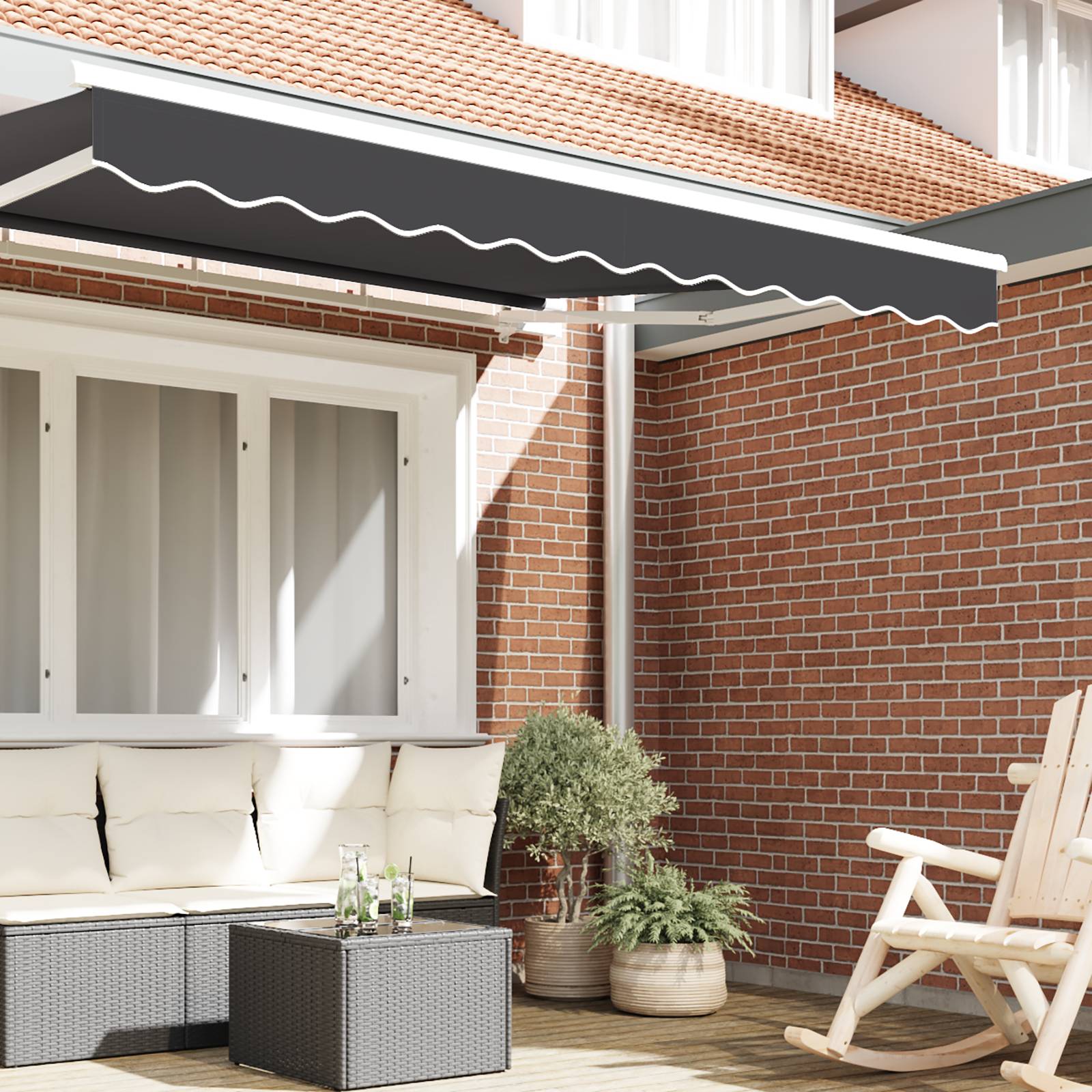 vidaXL Markisenvolant für 2,5 m Rahmen Anthrazit 2,3x0,2 m