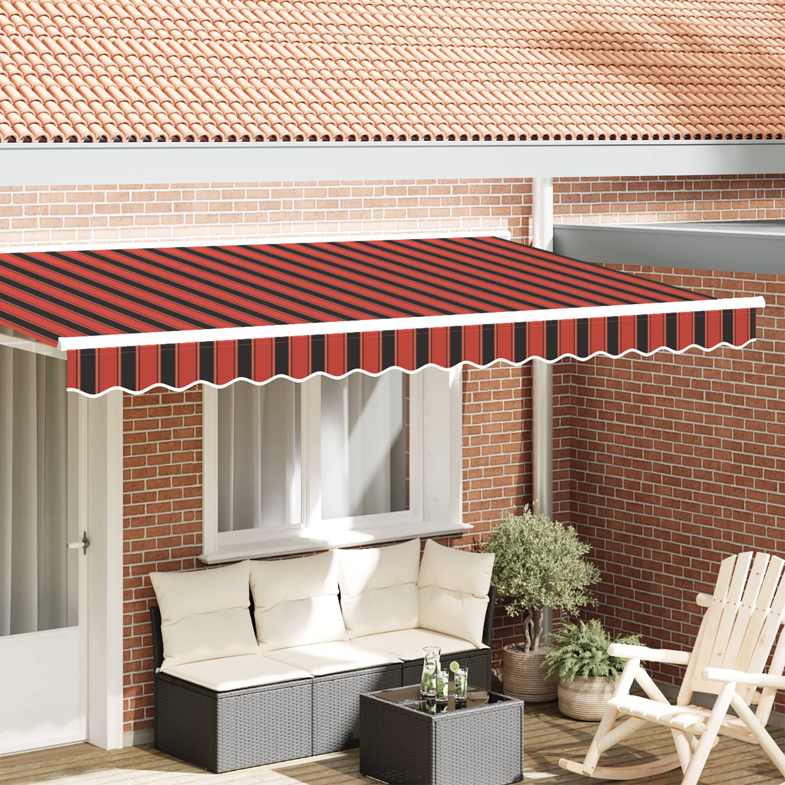 vidaXL Markisenvolant für 4 m Rahmen Mehrfarbig 3,8x0,2 m