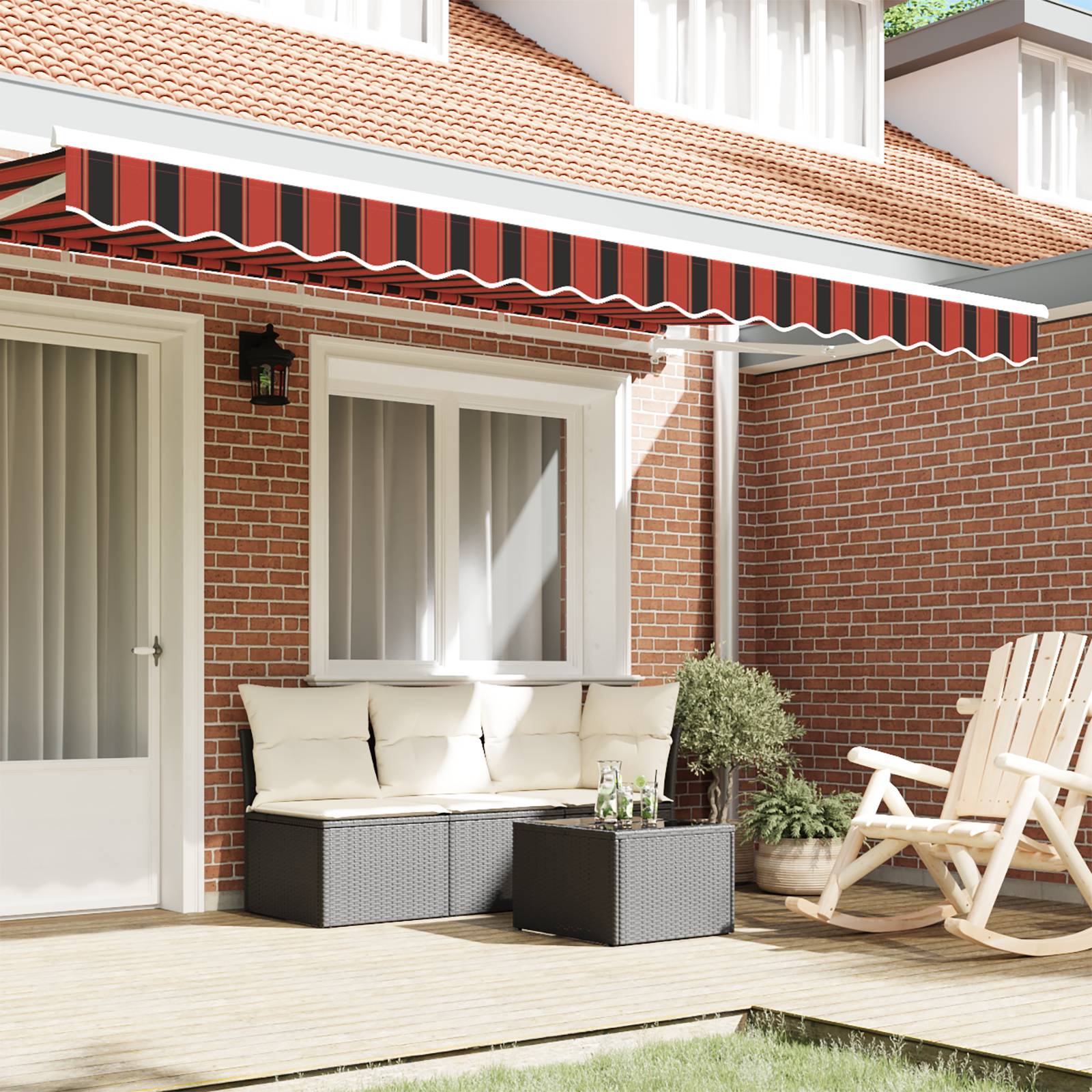 vidaXL Markisenvolant für 4 m Rahmen Mehrfarbig 3,8x0,2 m