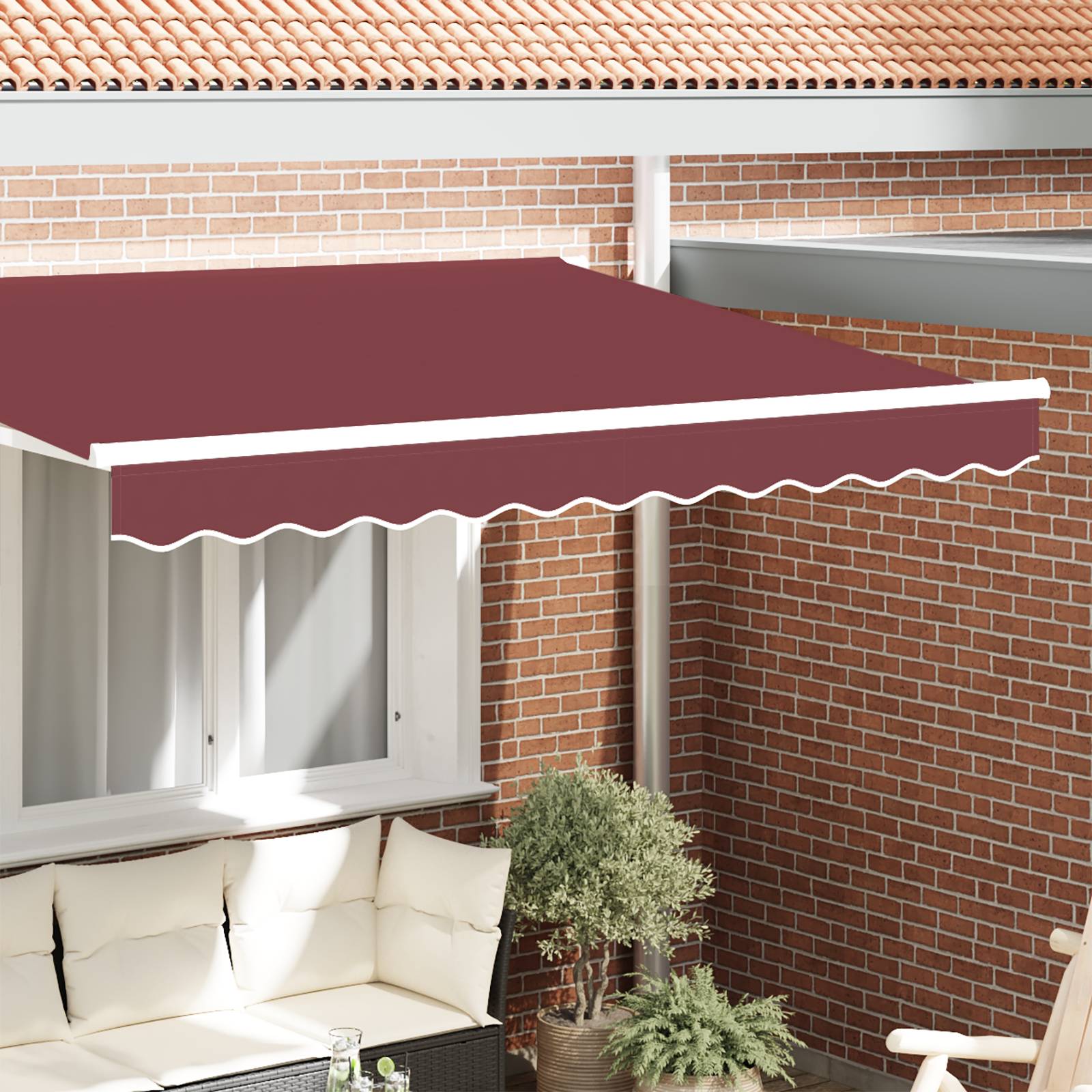 vidaXL Markisenvolant für 2,5 m Rahmen Burgunderrot 2,3x0,2 m