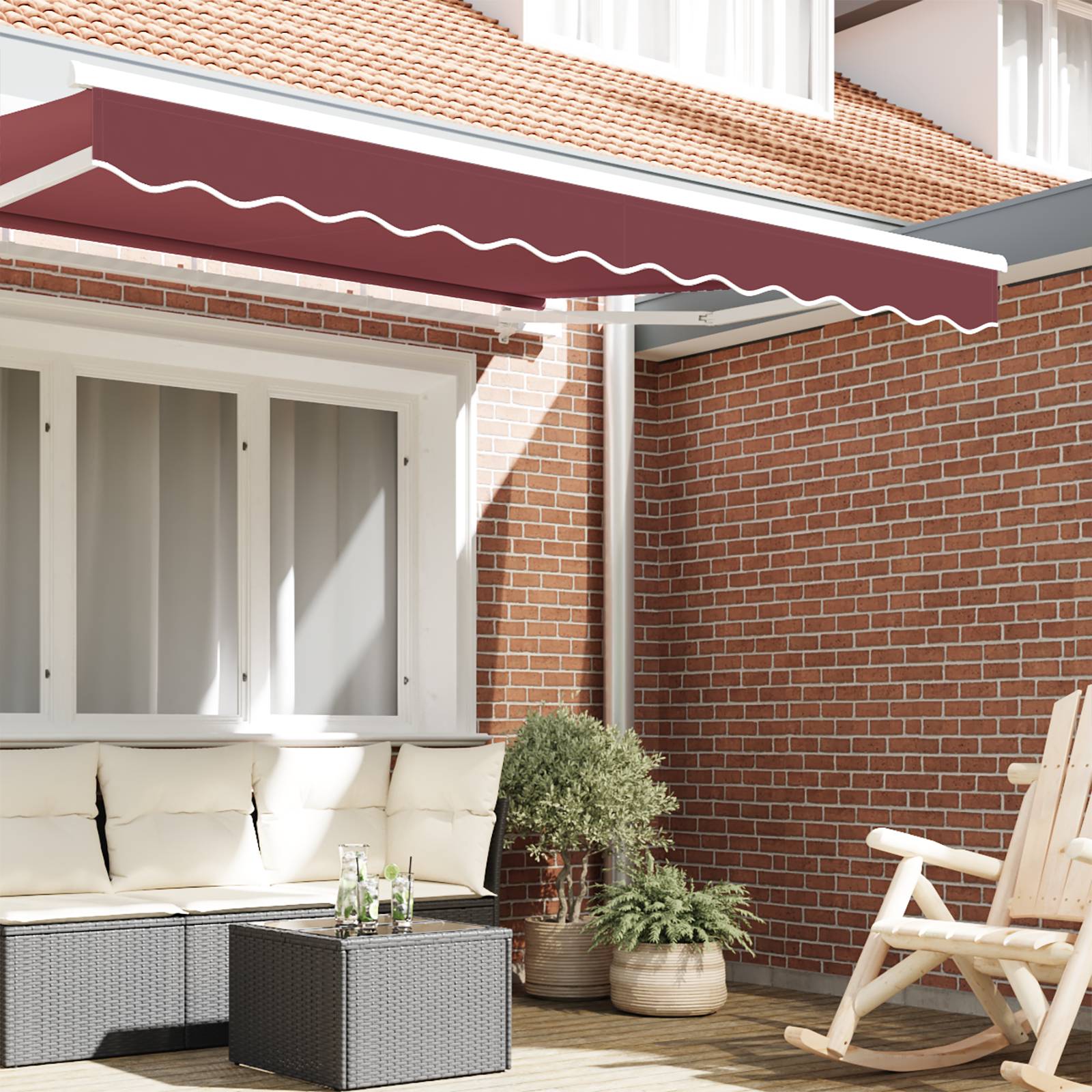 vidaXL Markisenvolant für 2,5 m Rahmen Burgunderrot 2,3x0,2 m