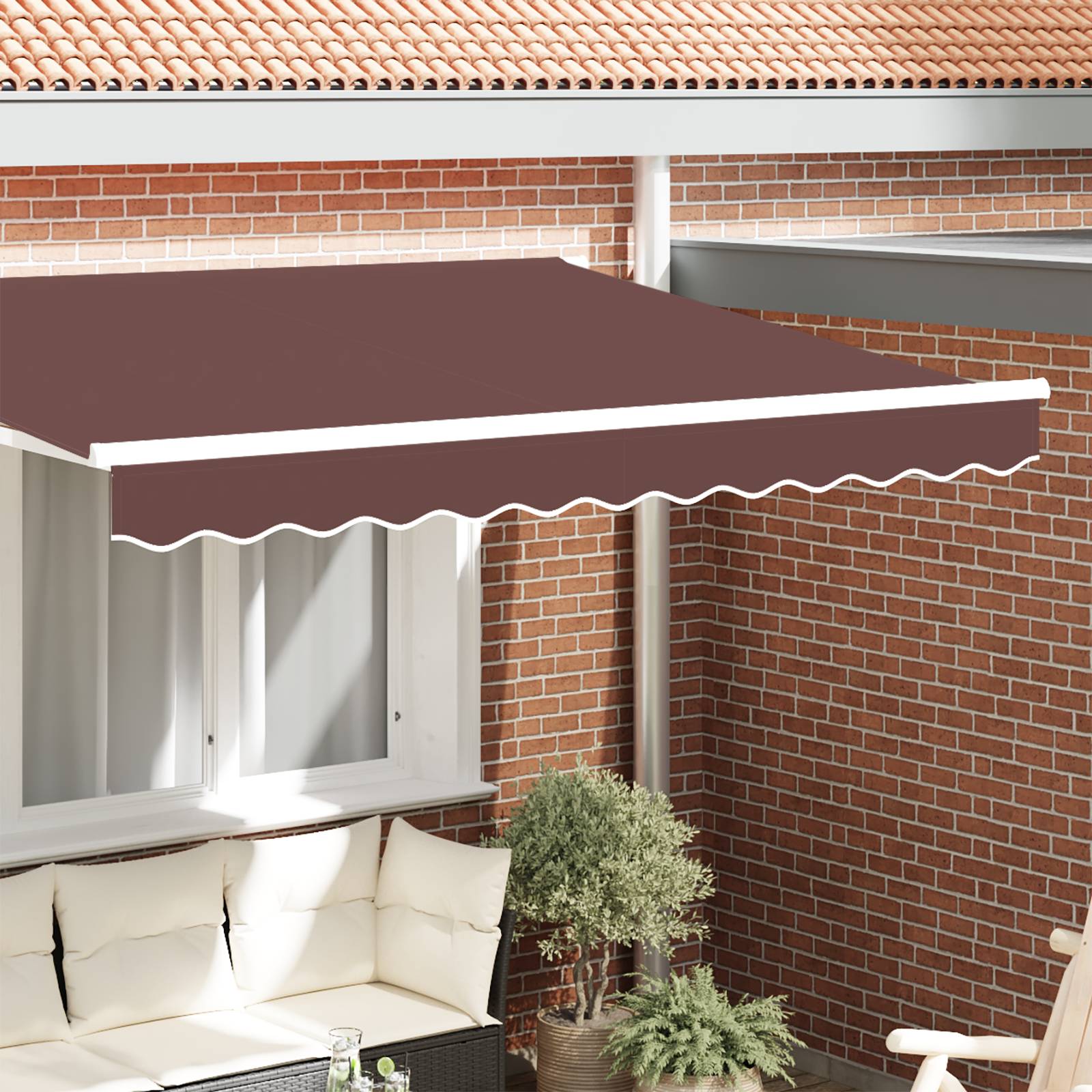 vidaXL Markisenvolant für 2,5 m Rahmen Braun 2,3x0,2 m