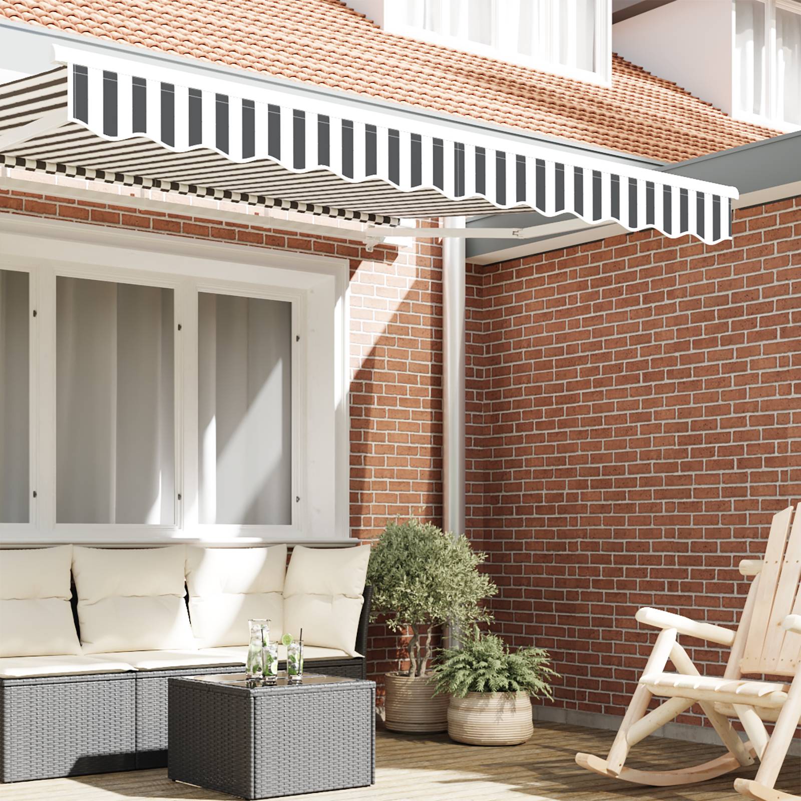 vidaXL Markisenvolant für 2,5 m Rahmen Anthrazit und Weiß 2,3x0,2 m