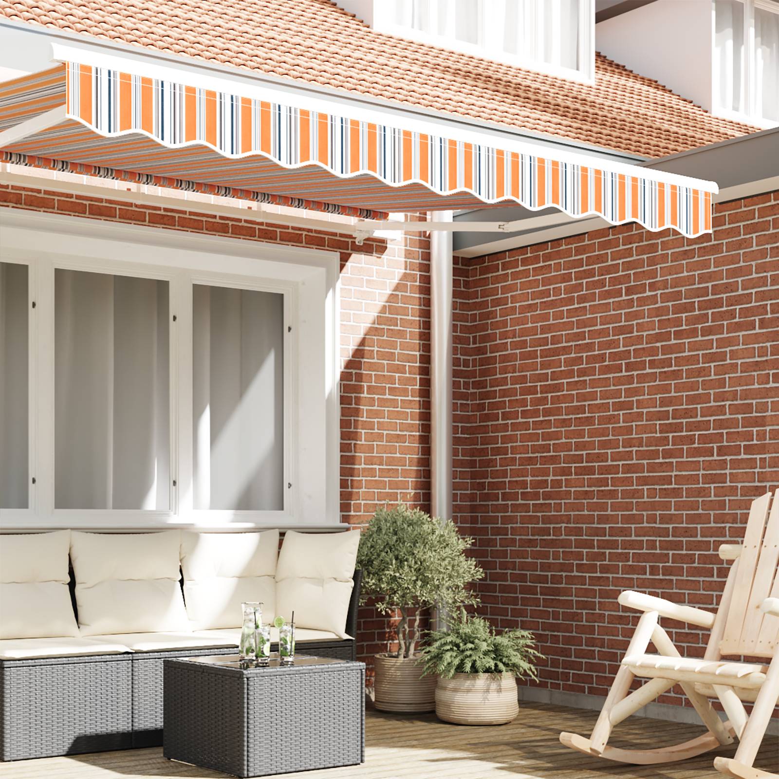 vidaXL Markisenvolant für 2,5 m Rahmen Mehrfarbig 2,3x0,2 m